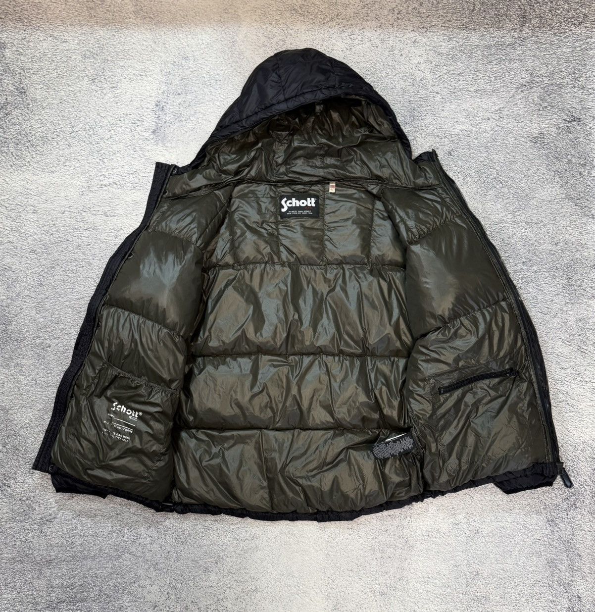 Schott Schott NYC RITCH Down Jacket LMen Black Hooded Puffer Winter Size US L / EU 52-54 / 3 - 9 Thumbnail
