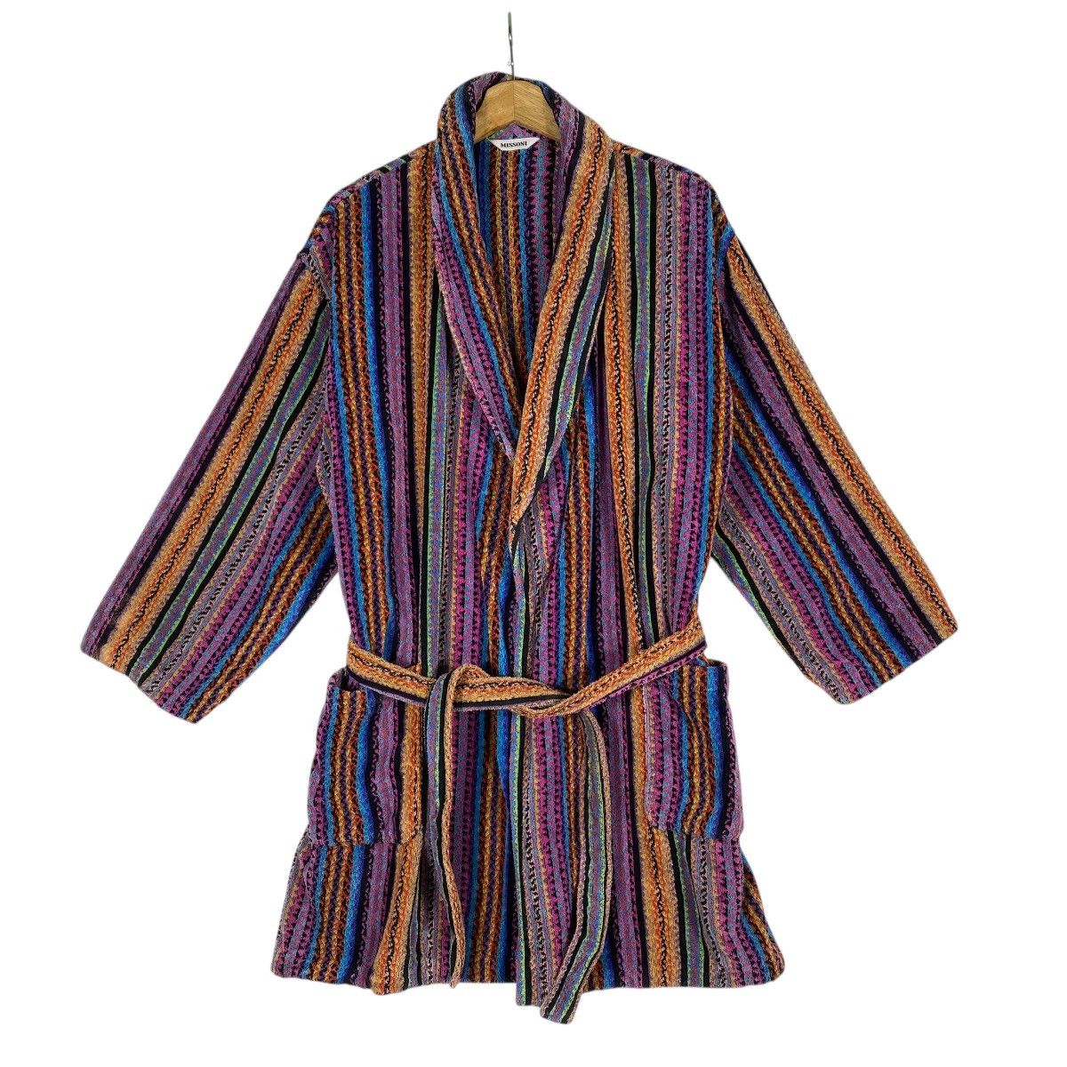 Missoni Rainbow Bathrobe Missoni Home 3D Knit Striped Sweater Unisex Size L / US 10 / IT 46 - 3 Thumbnail