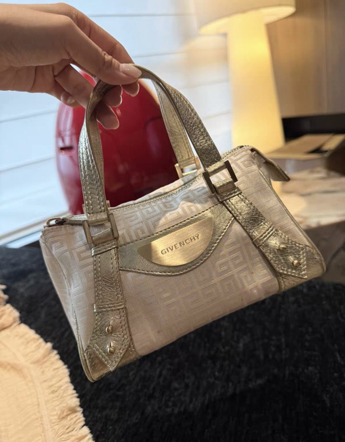 Givenchy Givenchy Mini Pink Monogram & Leather Boston Bag J36 Size ONE SIZE - 5 Thumbnail