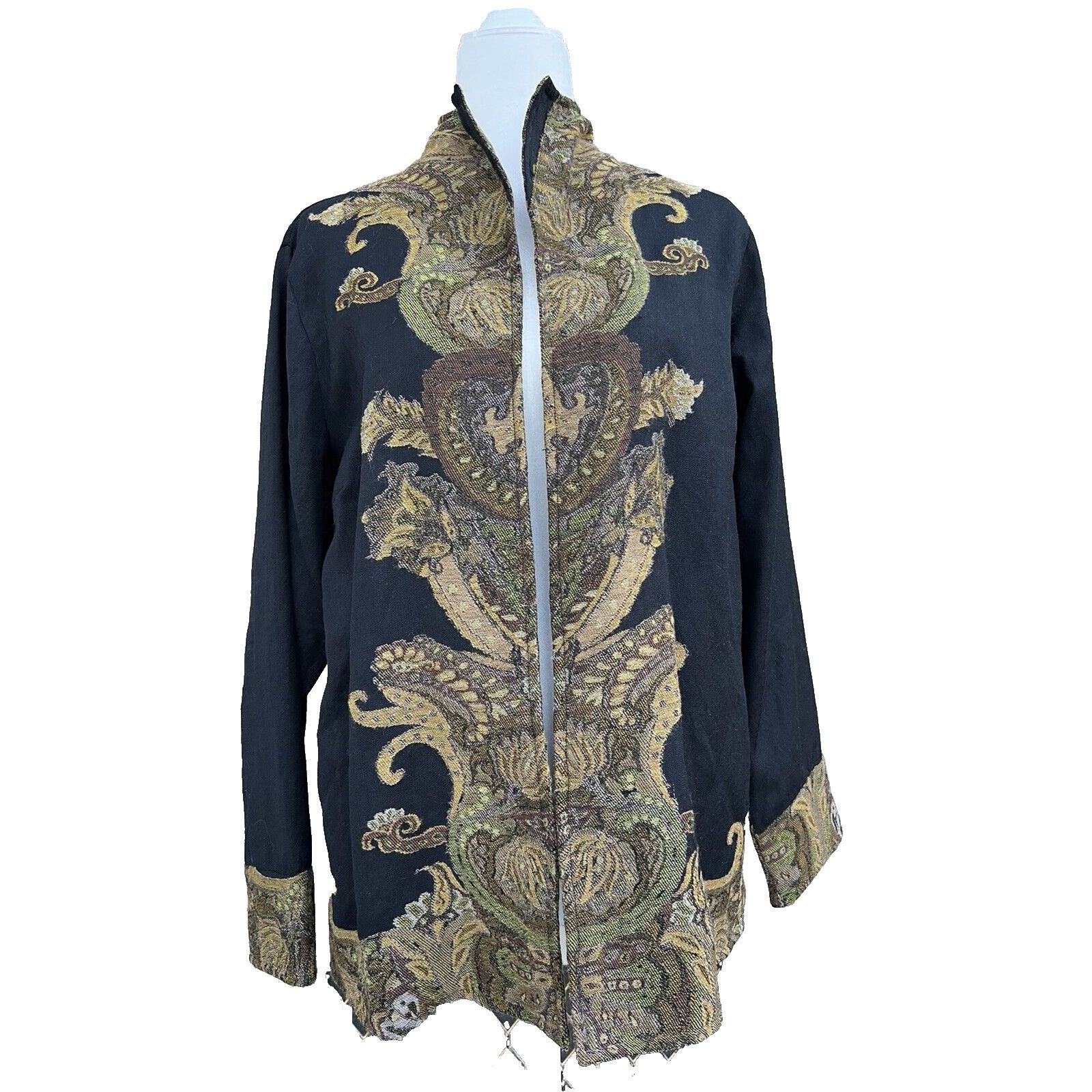 Anu 100% Wool Embroidered Art to Wear Open Size L A000213