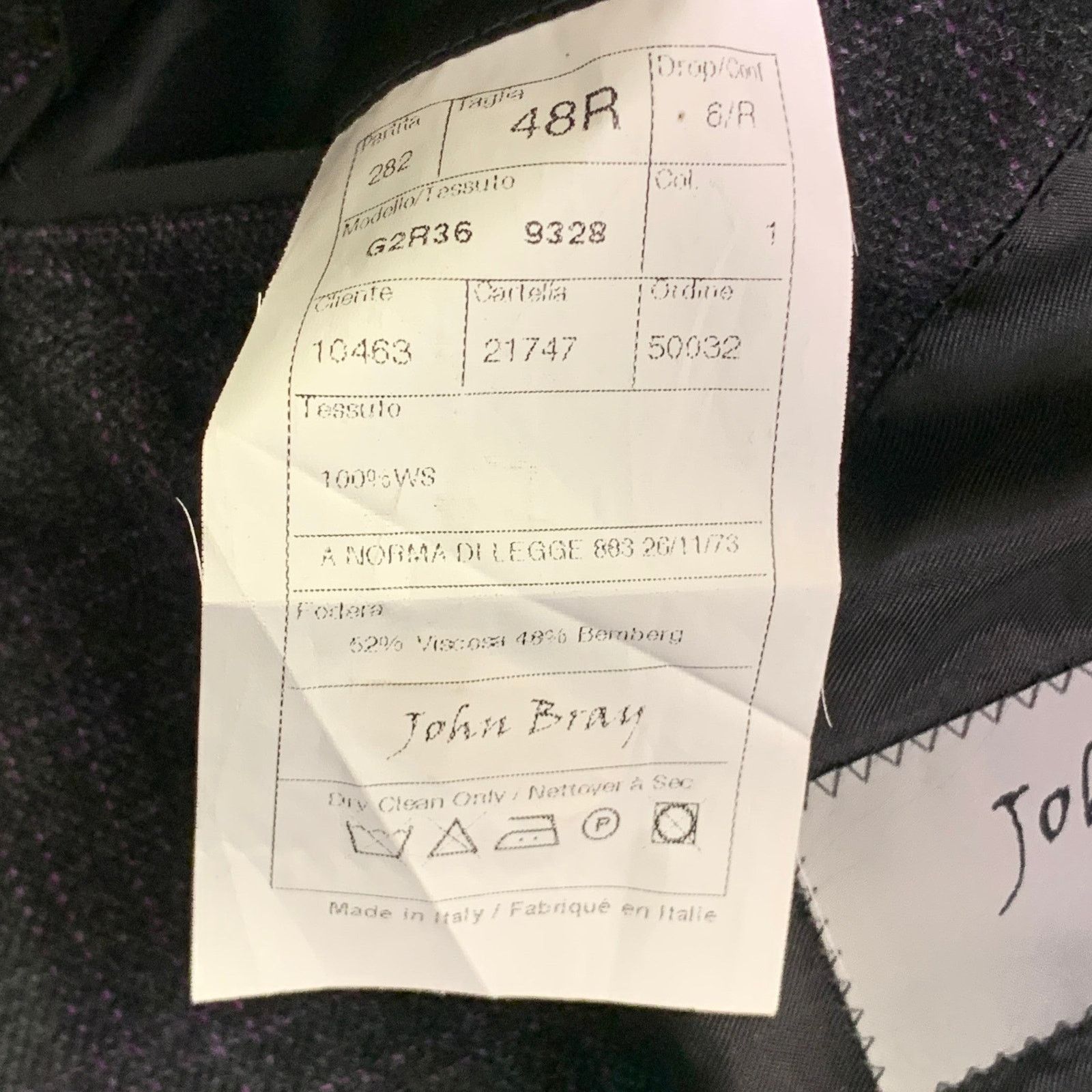 Other 48 Regular Black Purple Plaid Cashmere Sport Coat Size 48R - 9 Thumbnail