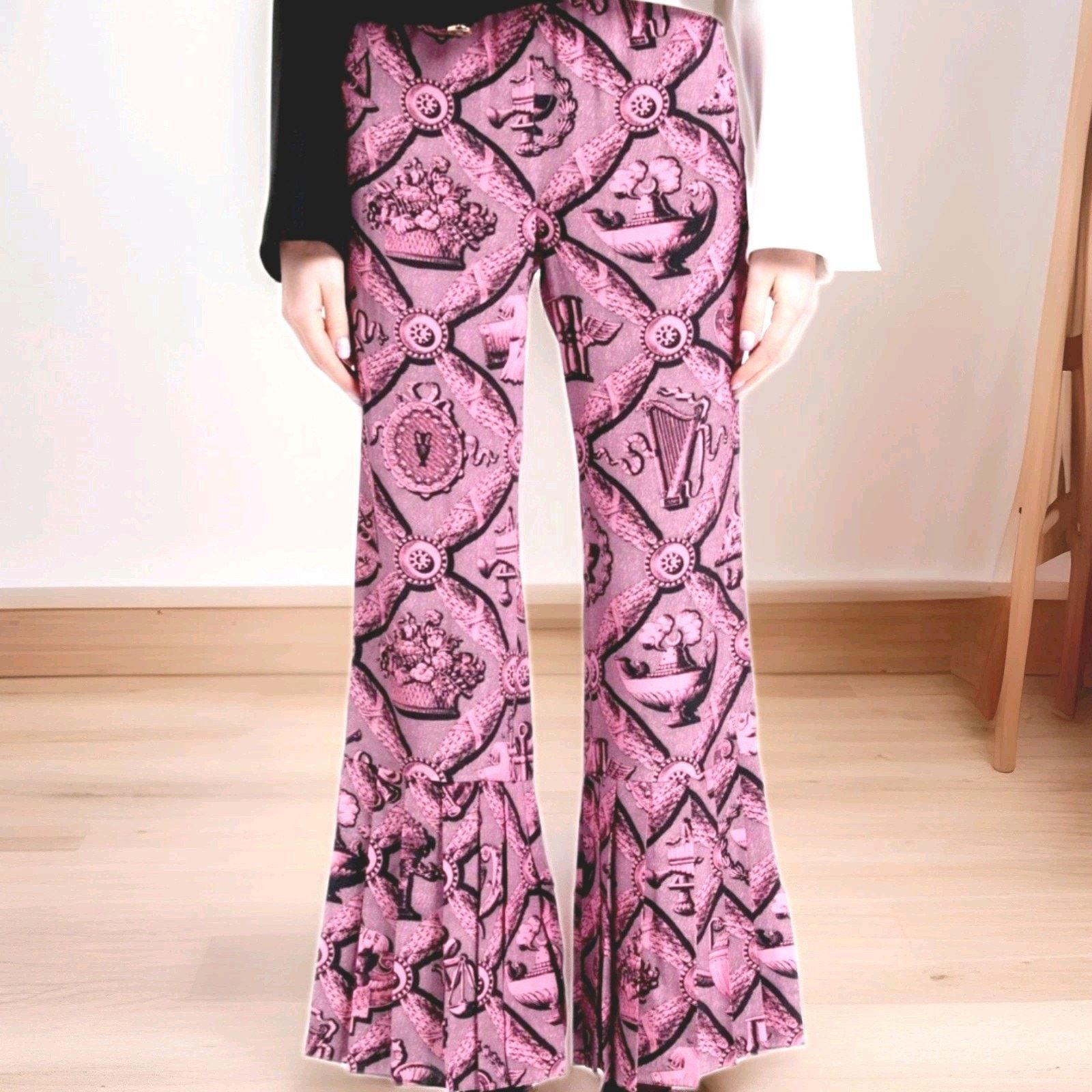 Gucci $1550 GUCCI Silk Trousers IT40 US4Pink Elastic Waist Pleated Size 27" / US 4 / IT 40 - 1 Thumbnail