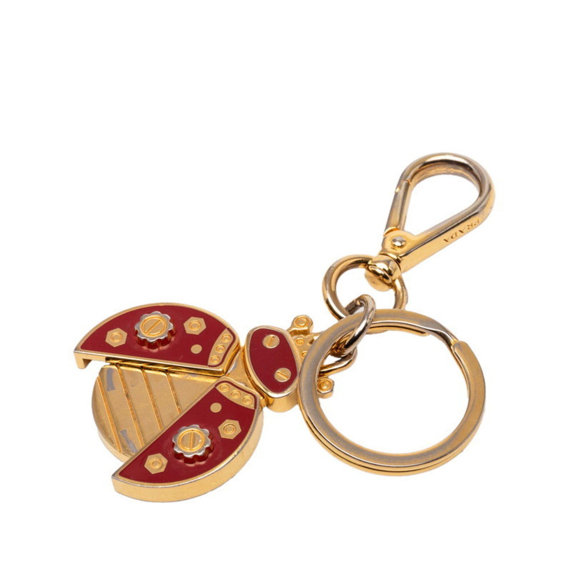 Prada Prada Ladybug Motif Keychain Charm, Gold Plated Enamel, Women's PRADA Size ONE SIZE - 1 Thumbnail