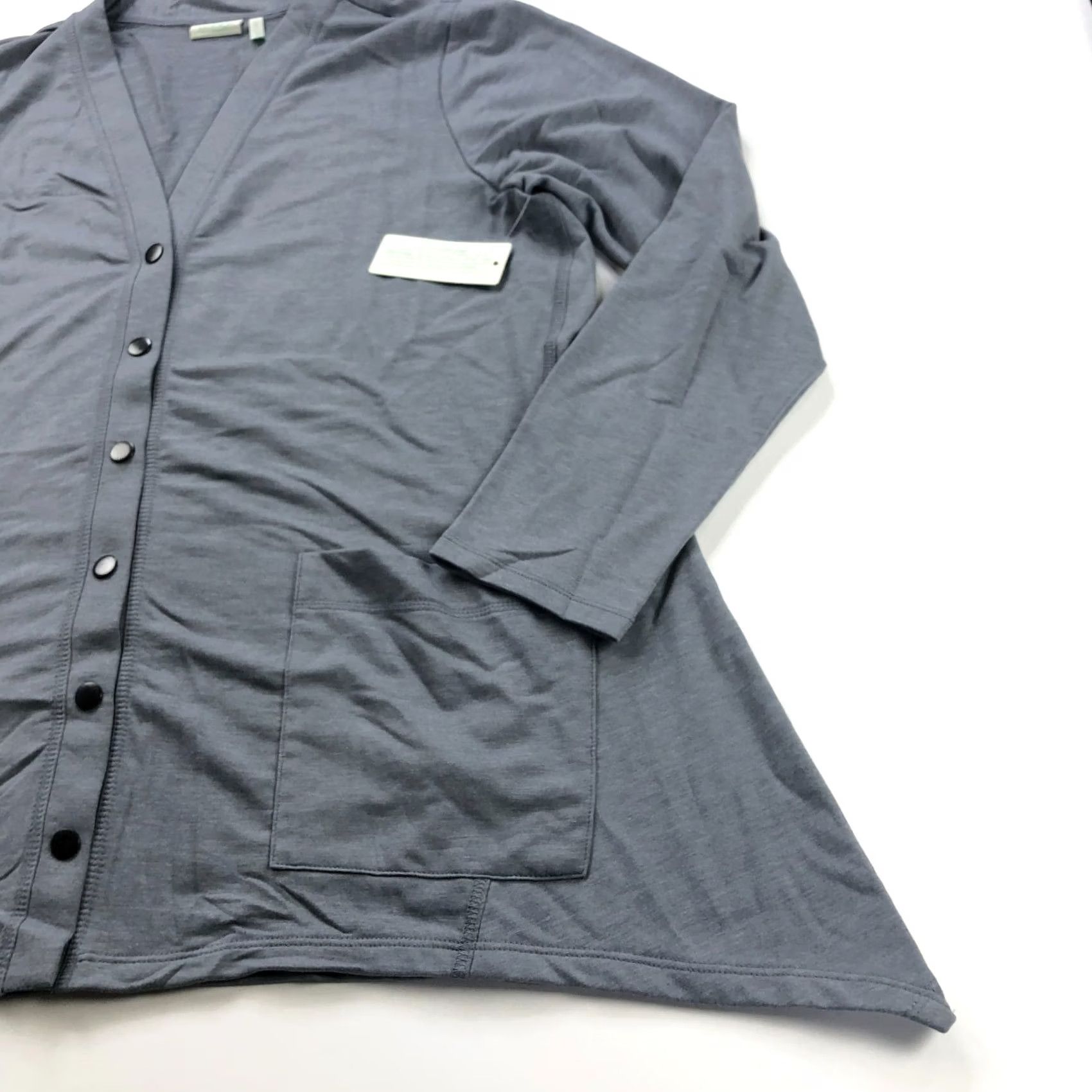 Vintage LOGO Lori Goldstein NEW Large Womens Cardigan Button Sweater Gray Size L / US 10 / IT 46 - 2 Thumbnail