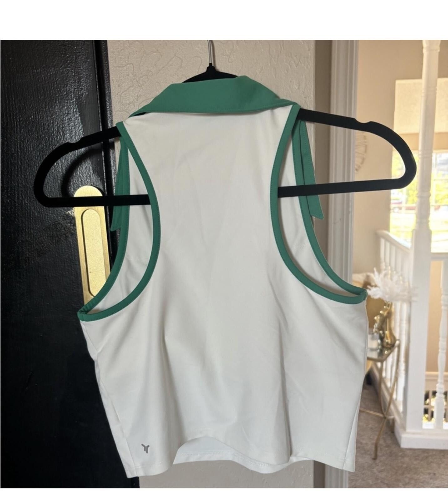 Old Navy (Old Navy) Green and White Collared Tank Top Size M / US 6-8 / IT 42-44 - 4 Thumbnail
