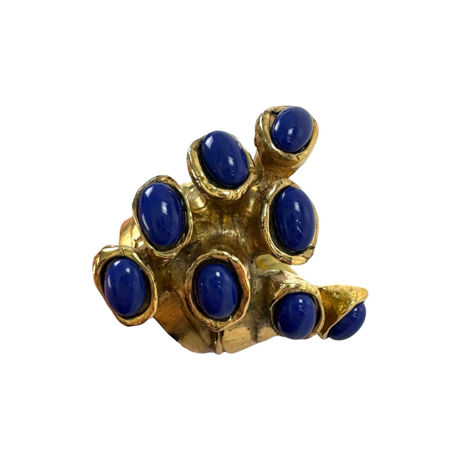 Yves Saint Laurent YSL Vintage Blue Stone Ring Size ONE SIZE - 5 Thumbnail