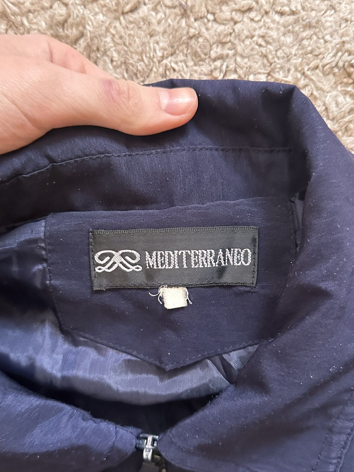 Vintage Vintage Mediterraneo Navy Blue Bomber Jacket Size L Size US L / EU 52-54 / 3 - 8 Thumbnail