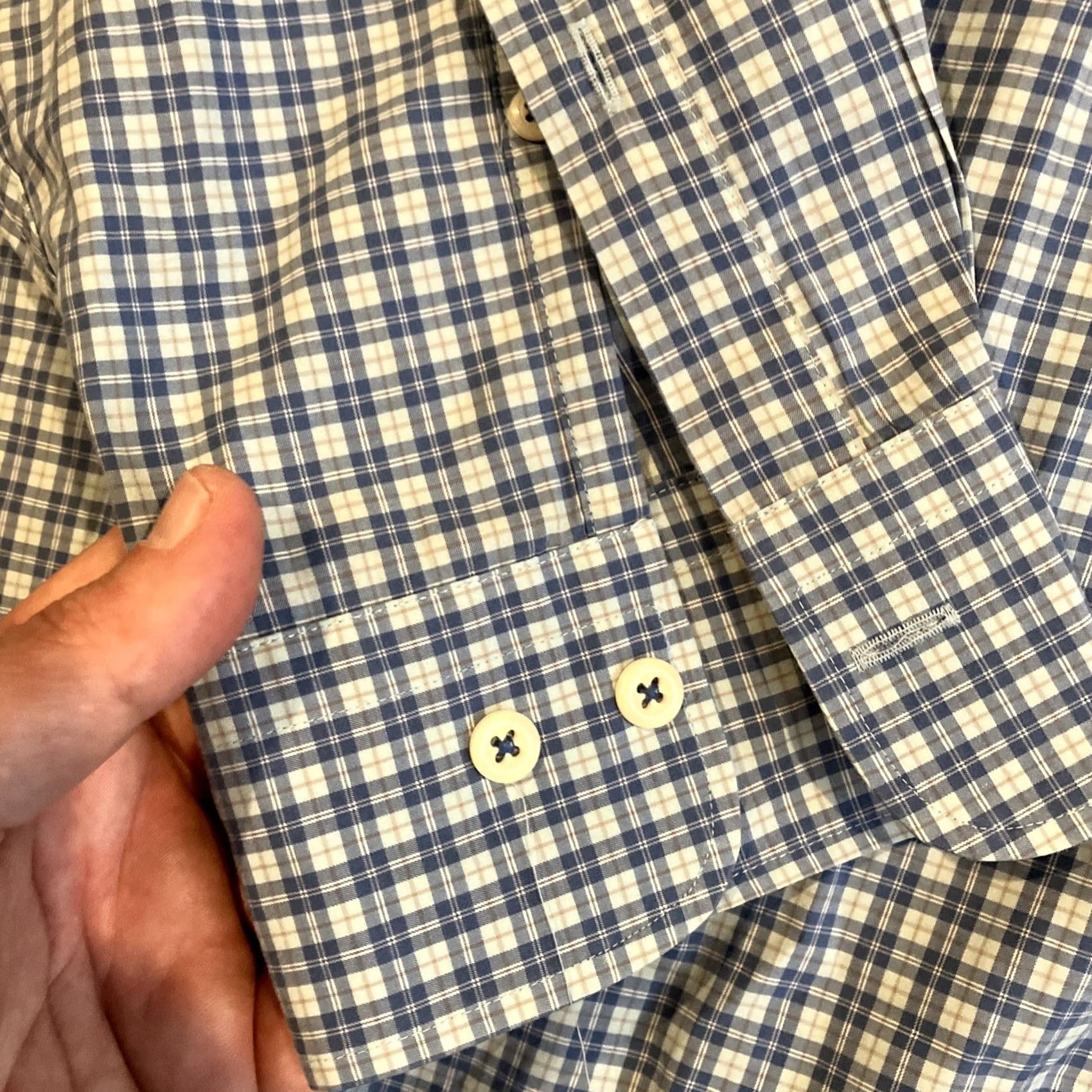 Peter Millar Peter Millar Shirt Button-Up Long Sleeve Blue Plaid 100% Cotton XXL Men Regular Button-Down Collared Pockets All Seasons Casual Travel Size US XXL / EU 58 / 5 - 5 Thumbnail