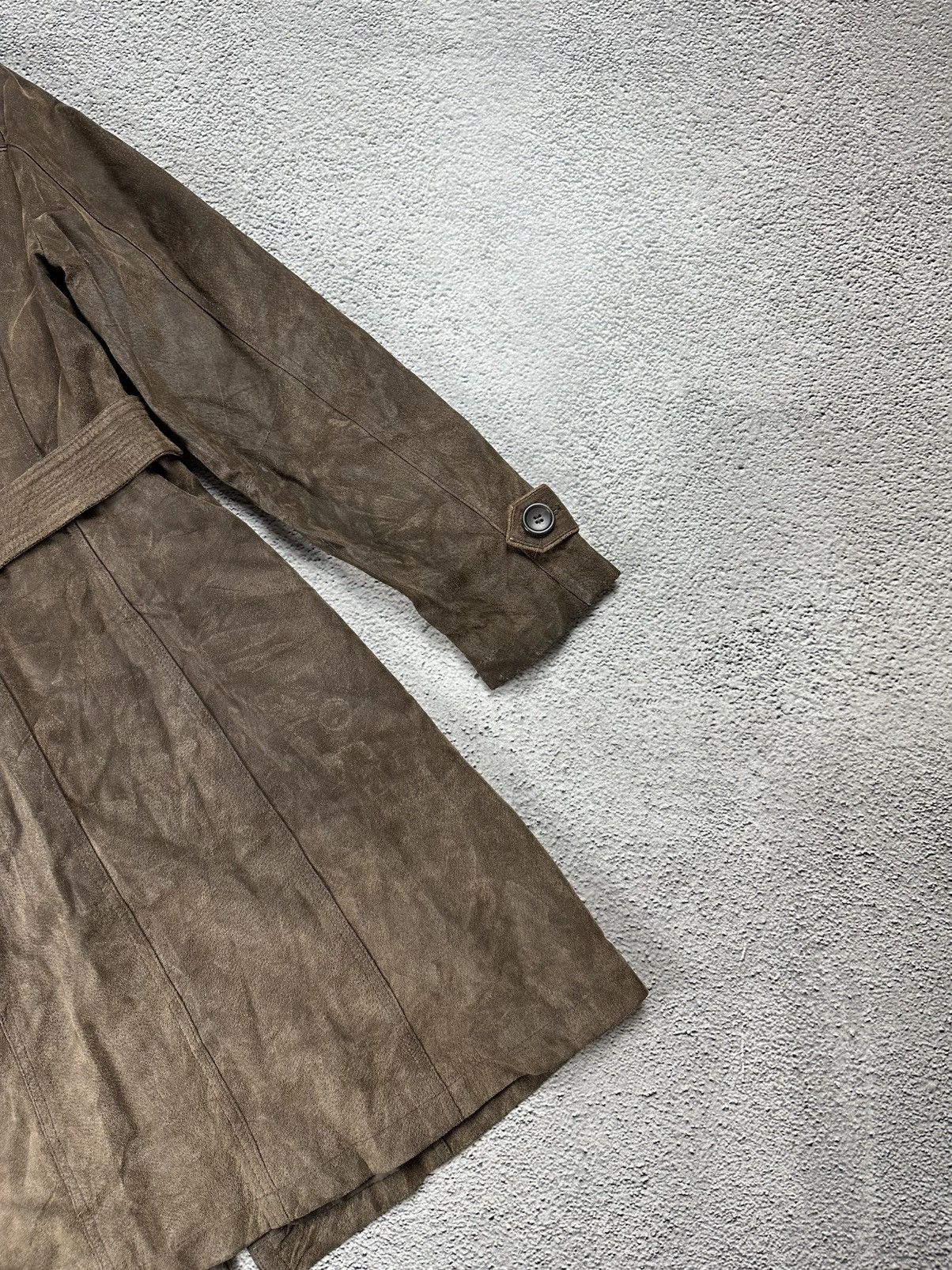 Genuine Leather Diesel Style Genuine Leather Trench Coat Faded Jacket Size M / US 6-8 / IT 42-44 - 8 Thumbnail