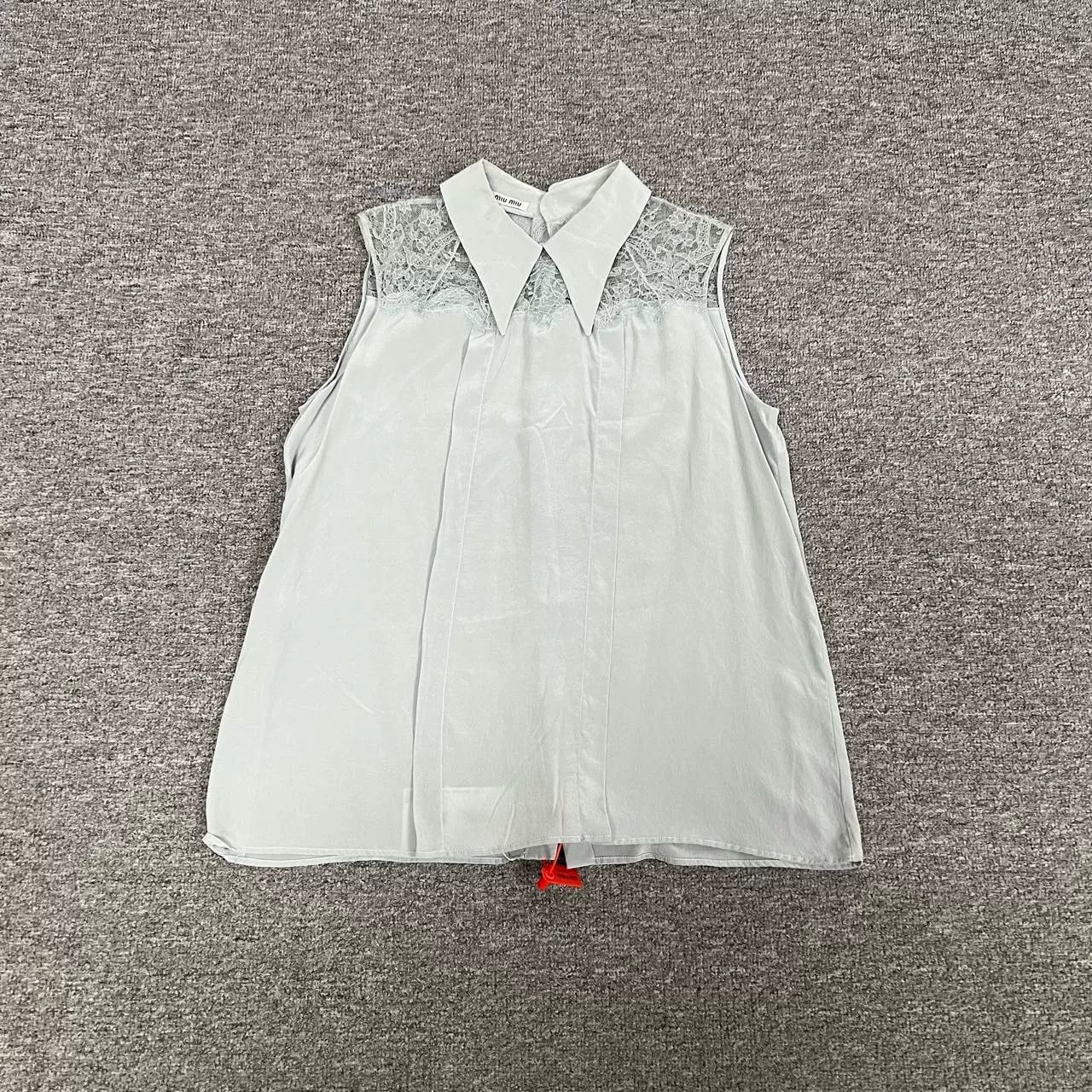 Miu Miu Miu Miu Silk Sleeveless Top with Lace Size M / US 6-8 / IT 42-44 - 1 Thumbnail
