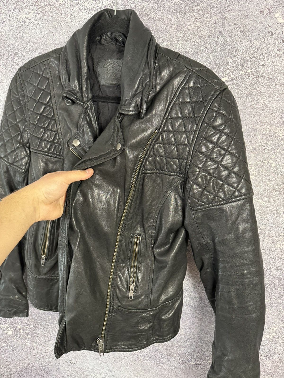 Allsaints All Saints Leather Jacket Women’s Uk 14 Black Lamb Papin Size L / US 10 / IT 46 - 21 Thumbnail