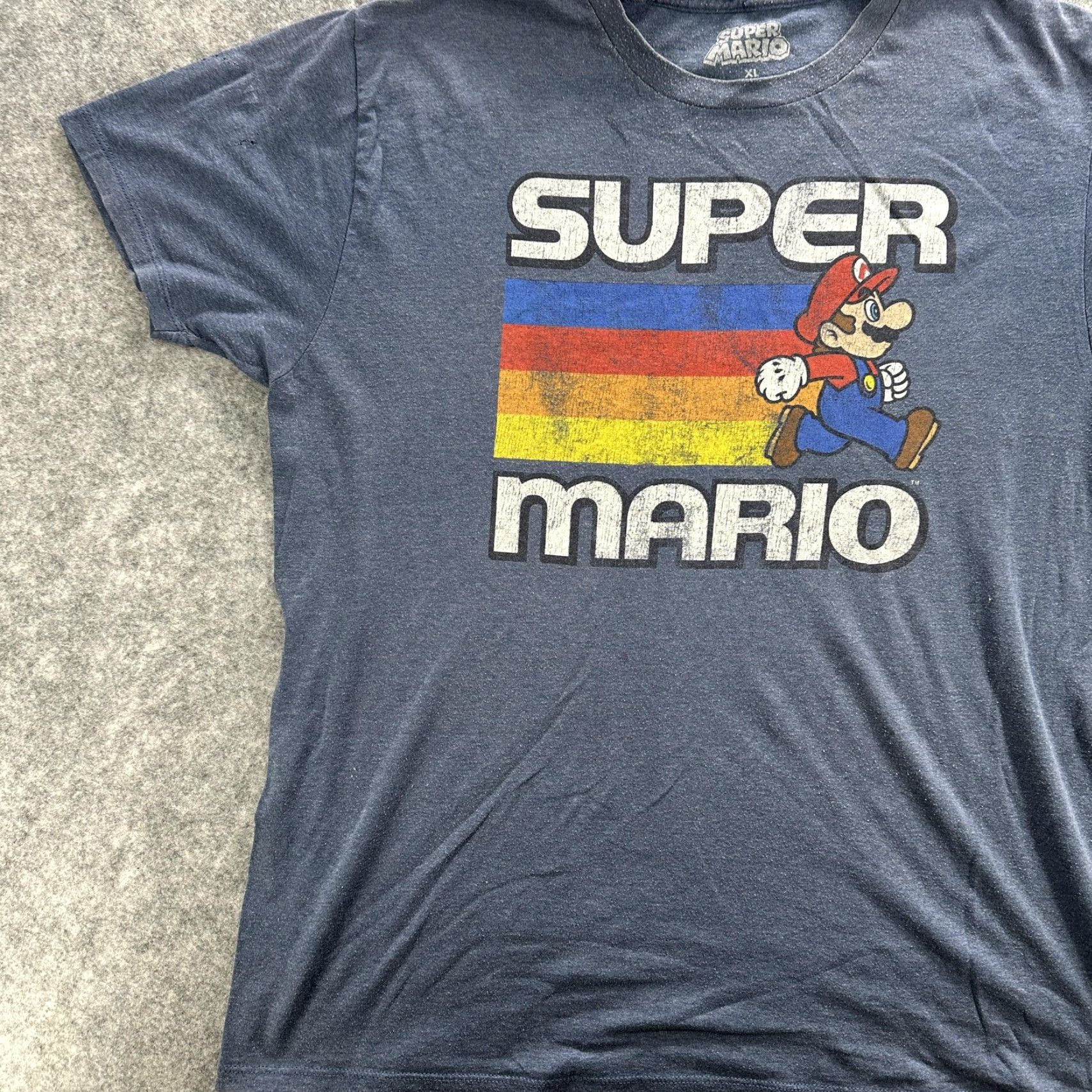 Nintendo VINTAGE Super Mario Shirt Mens XL Blue Nintendo Graphic Tee 2017 Retro Gaming Mario Bros Size US XL / EU 56 / 4 - 4 Thumbnail