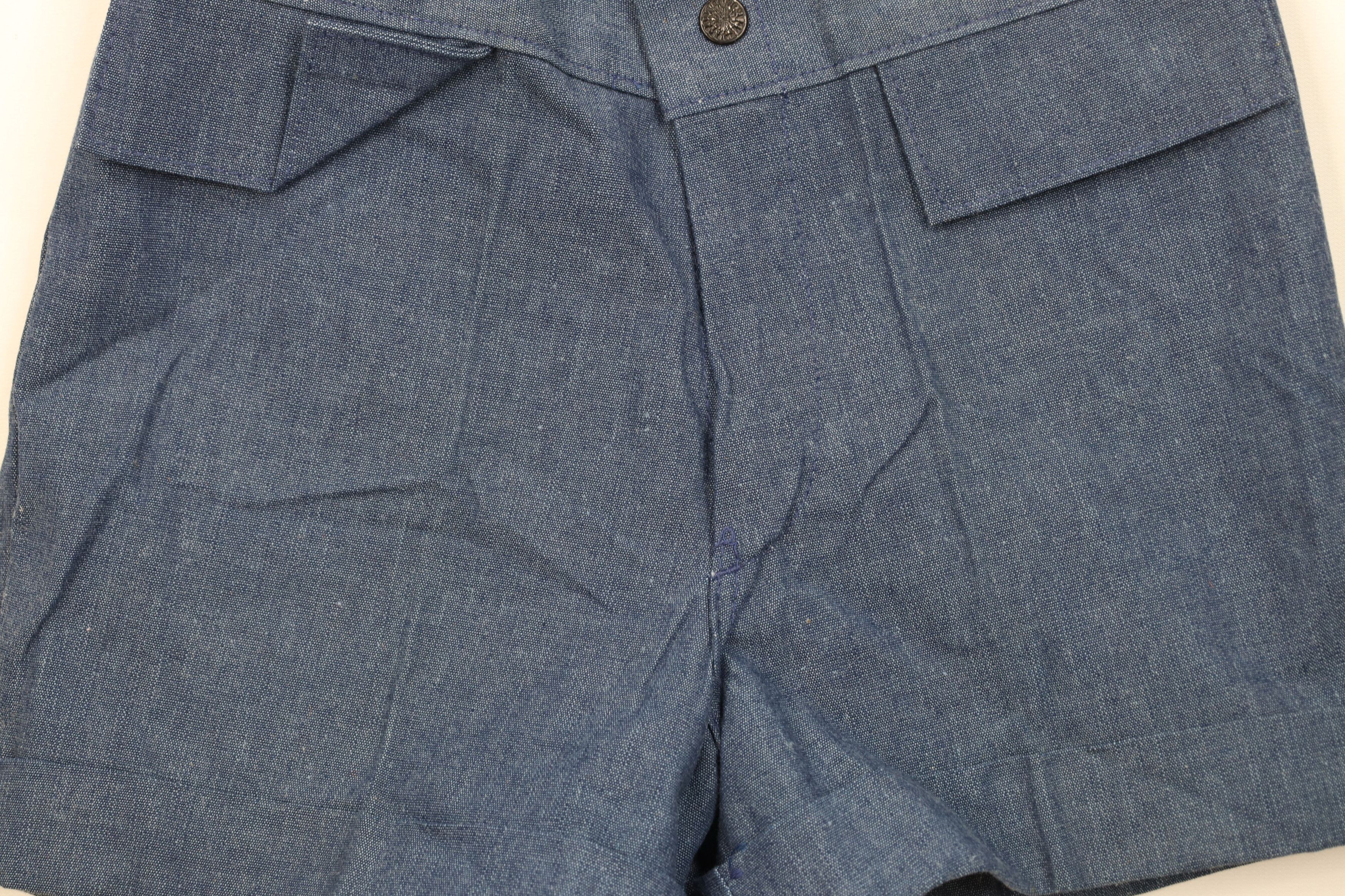 Vintage Vintage 70s Streetwear Chambray Cuffed Denim Shorts Blue USA Size 28" / US 6 / IT 42 - 3 Thumbnail