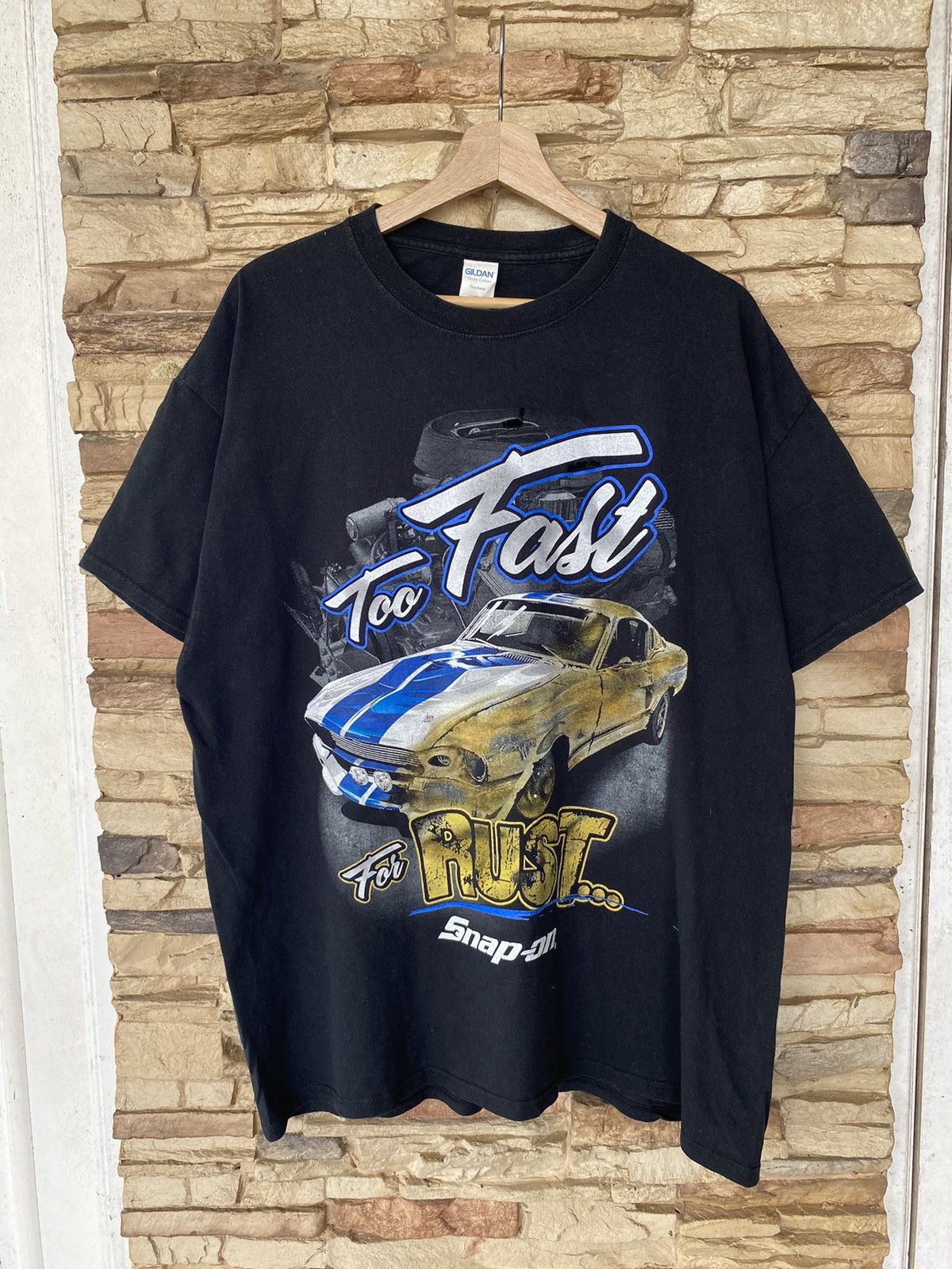 Vintage Rare Vintage Too Fast For Rust Snap On Racing Tees nascar Size US XL / EU 56 / 4 - 1 Thumbnail