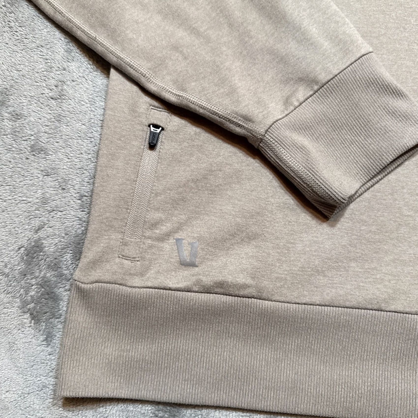 Vuori Vuori Ponto Performance Crew Mens Large Dark Salt Beige Heathered Pullover V224 Size US L / EU 52-54 / 3 - 3 Thumbnail