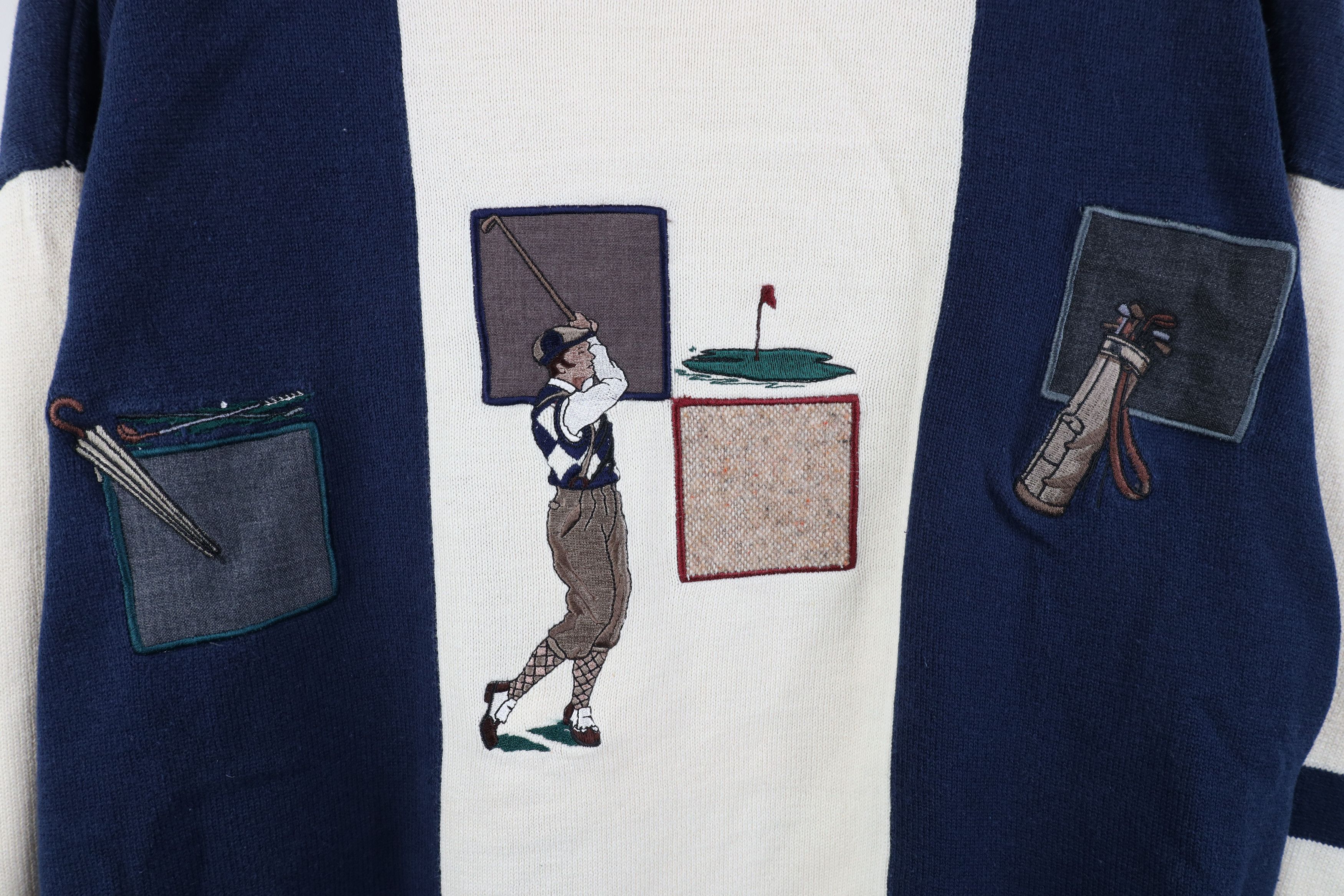 Vintage Vintage 90s Streetwear Golf Golfing Knit Crewneck Sweater Size US XL / EU 56 / 4 - 4 Thumbnail