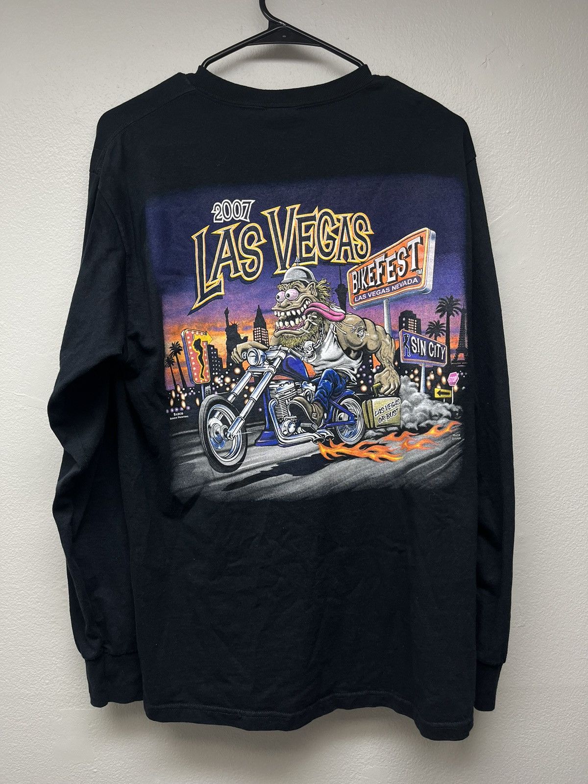 Harley Davidson Vintage 2007 Las Vegas Bike Fest Flame Dice Longsleeve Size US M / EU 48-50 / 2 - 5 Thumbnail
