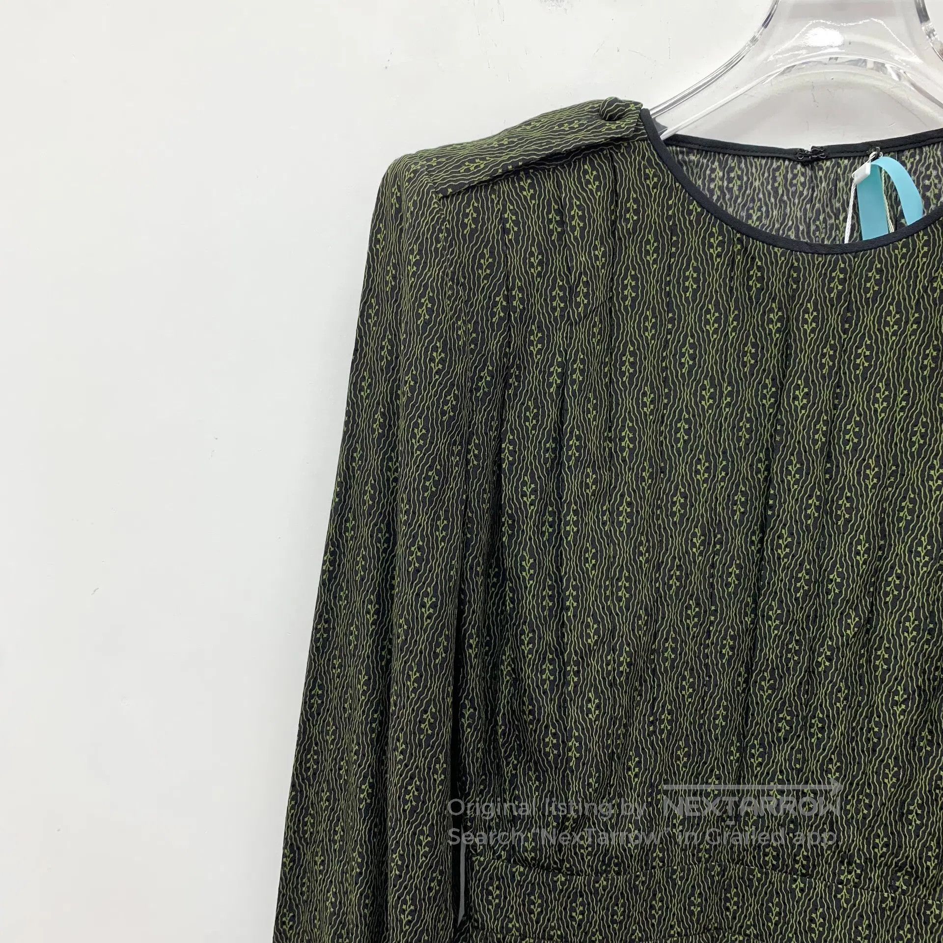 Fendi FENDI Moss green floral printed mulberry silk round neck l Size S / US 4 / IT 40 - 3 Thumbnail