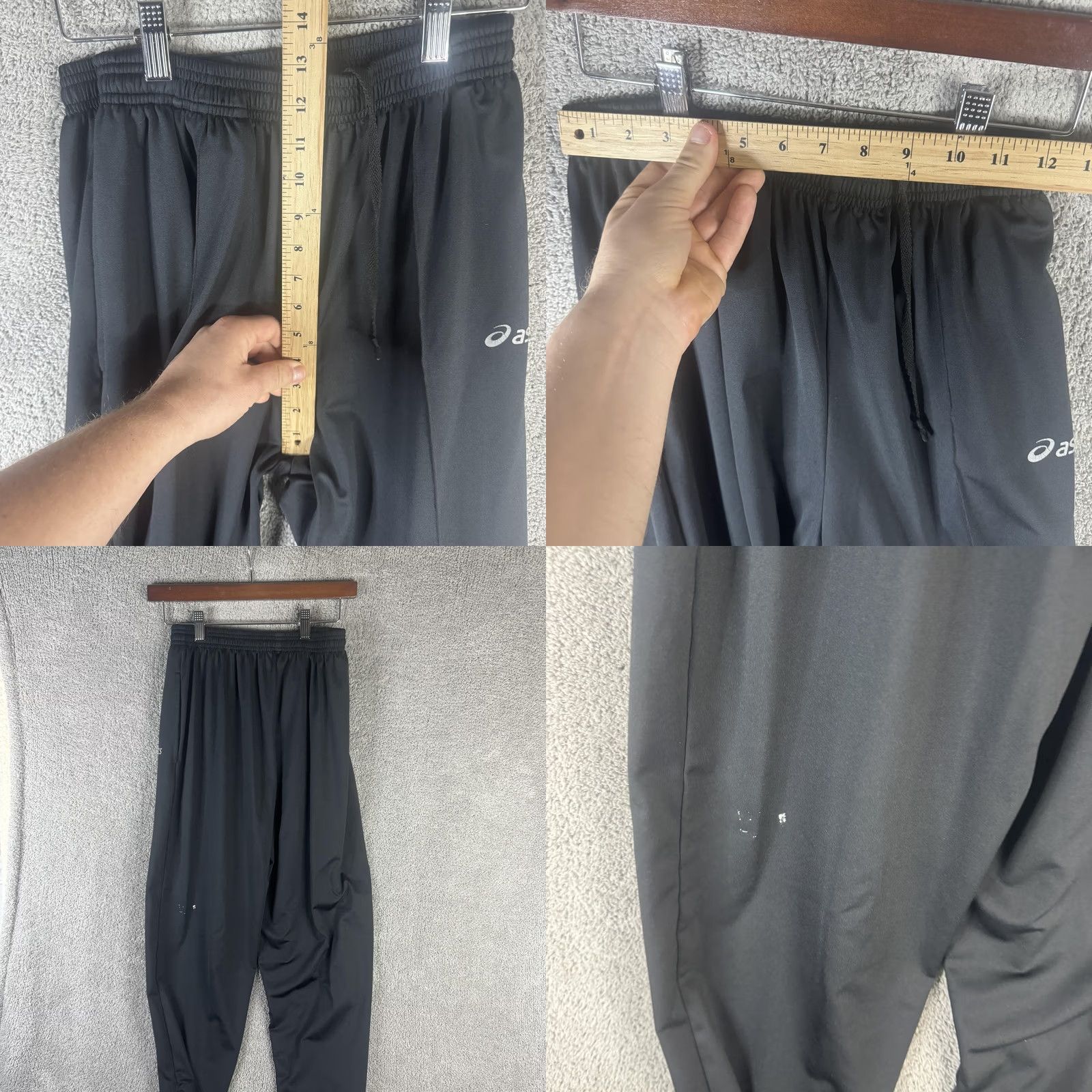 Asics ASICS Track Pants Mens L Black Knit Zip Ankle Tapered Joggers Athletic Pants Size US 33 - 8 Thumbnail