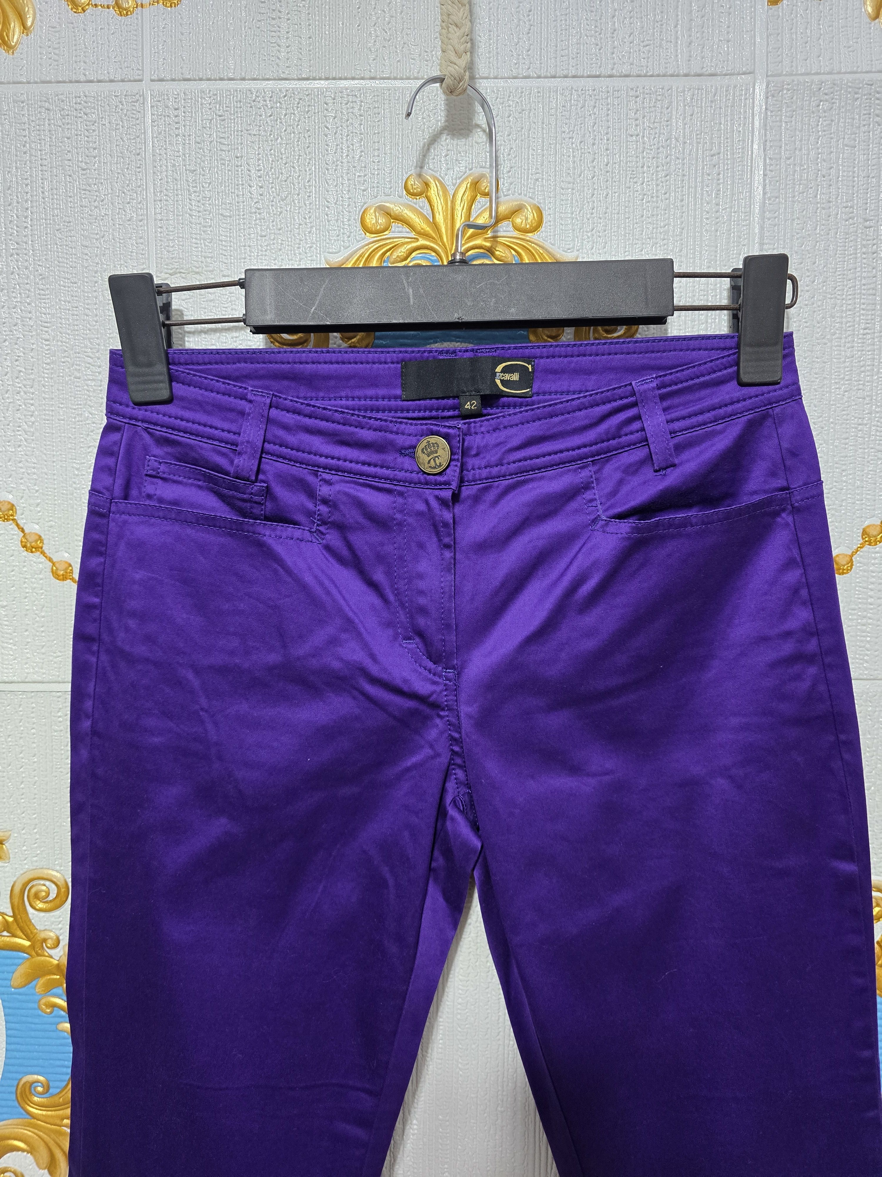 Just Cavalli Just Cavalli purple cropped trousers in size 42. VINTAGE Size 28" / US 6 / IT 42 - 2 Thumbnail