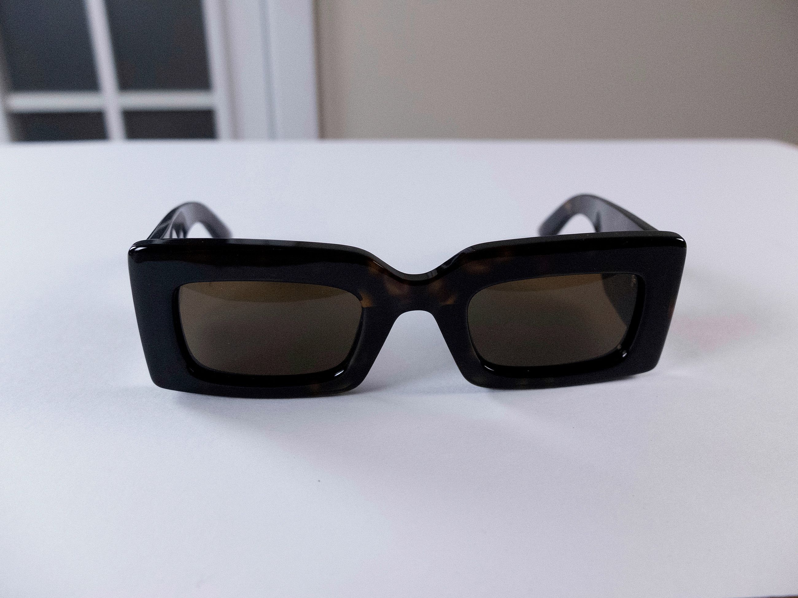 Alexander McQueen ALEXANDER MCQUEEN tortoise shell rectangle frame sunglasses Size ONE SIZE - 5 Thumbnail