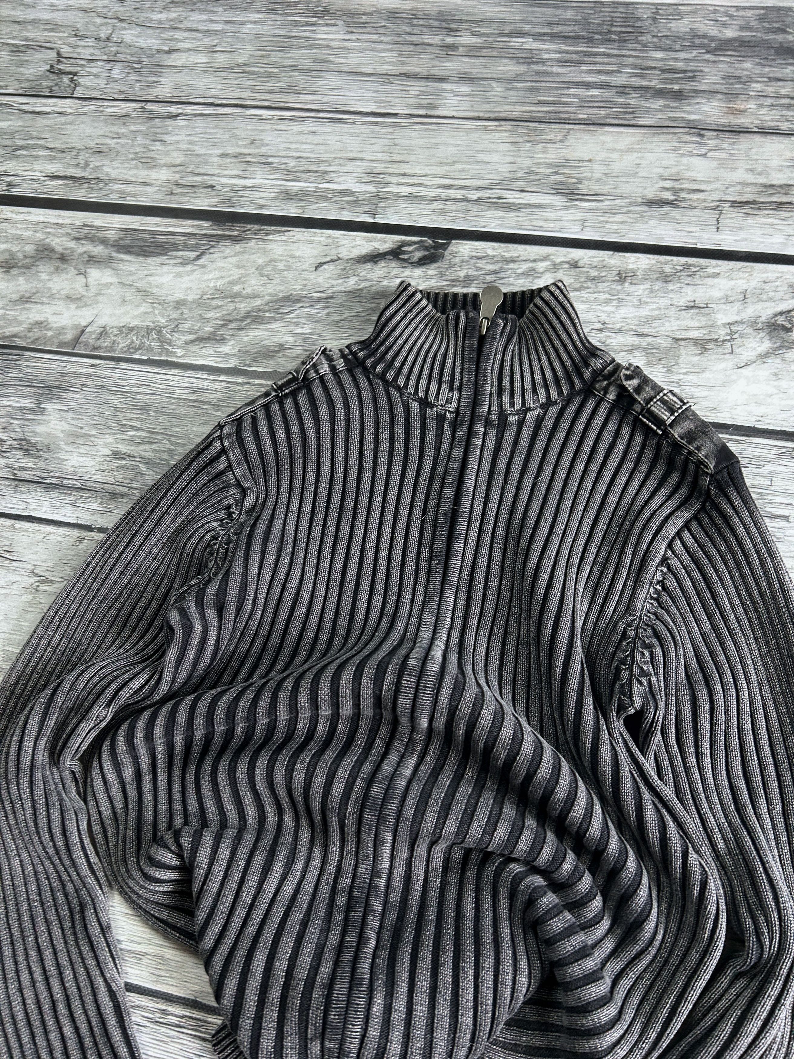 Vintage Grey Ribbed Zip Sweater Cropped Slim Fit Minimal Archive Size US M / EU 48-50 / 2 - 4 Thumbnail