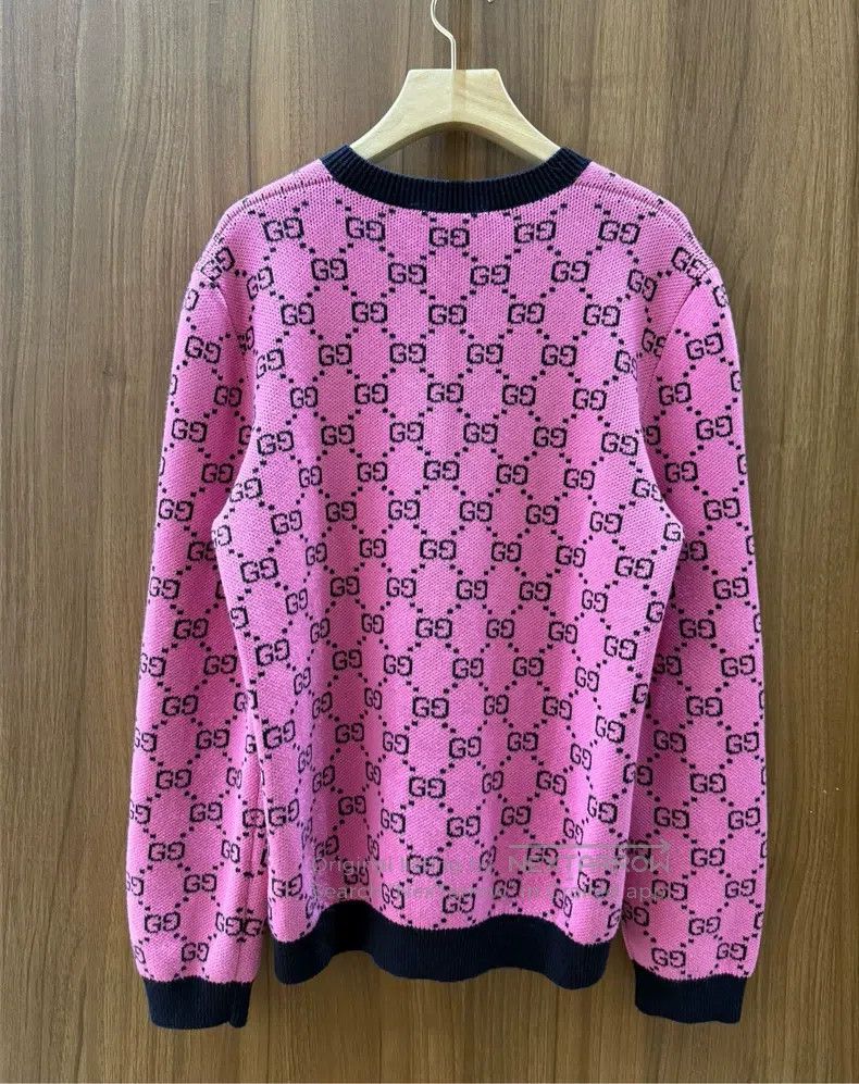Gucci Gucci Pink classic full-print knitwear Size L / US 10 / IT 46 - 2 Thumbnail