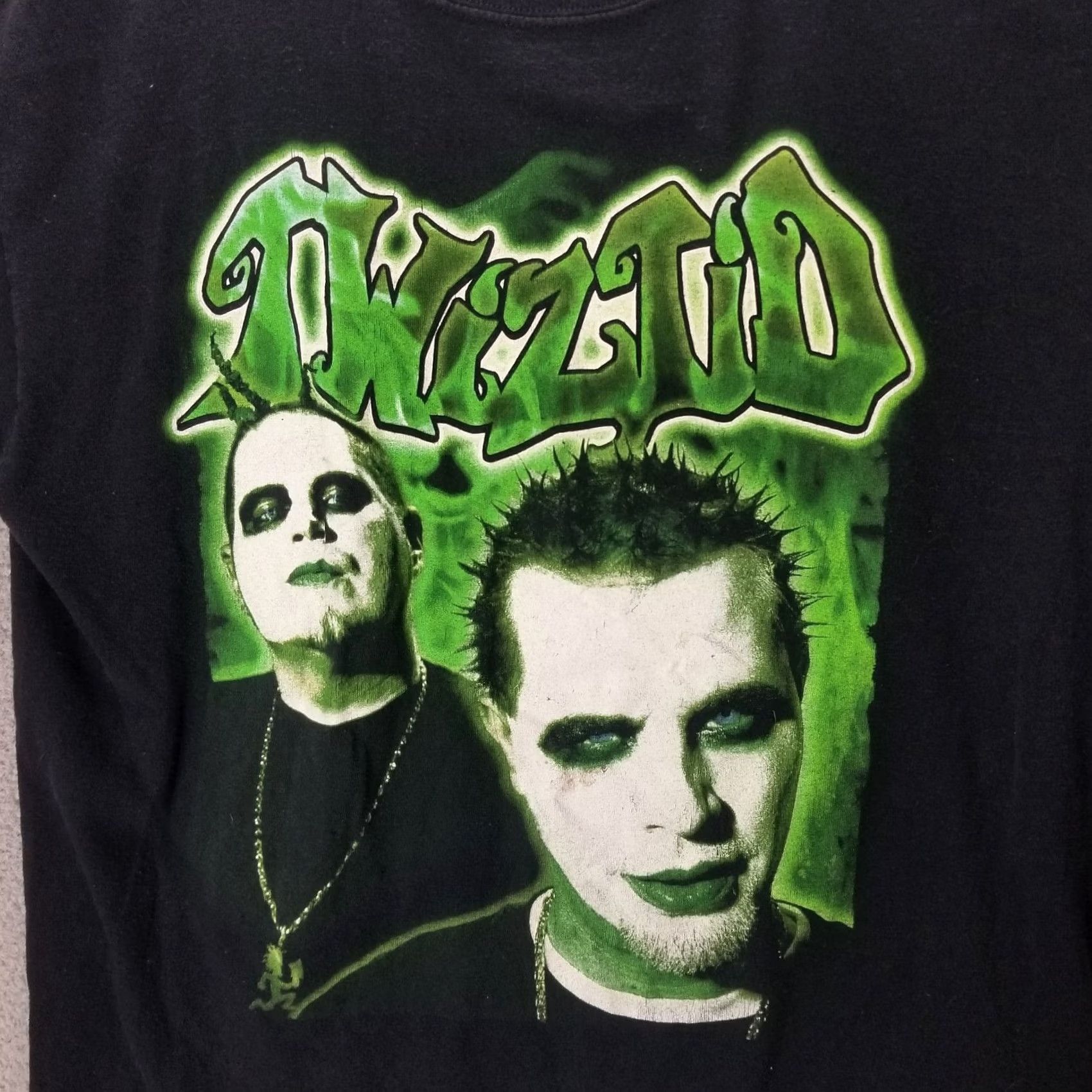 Vintage Insane Clown Posse Twiztid Big Print T-Shirt L Adult Black Short Sleeve Crew Neck Kopie? Size US L / EU 52-54 / 3 - 2 Thumbnail