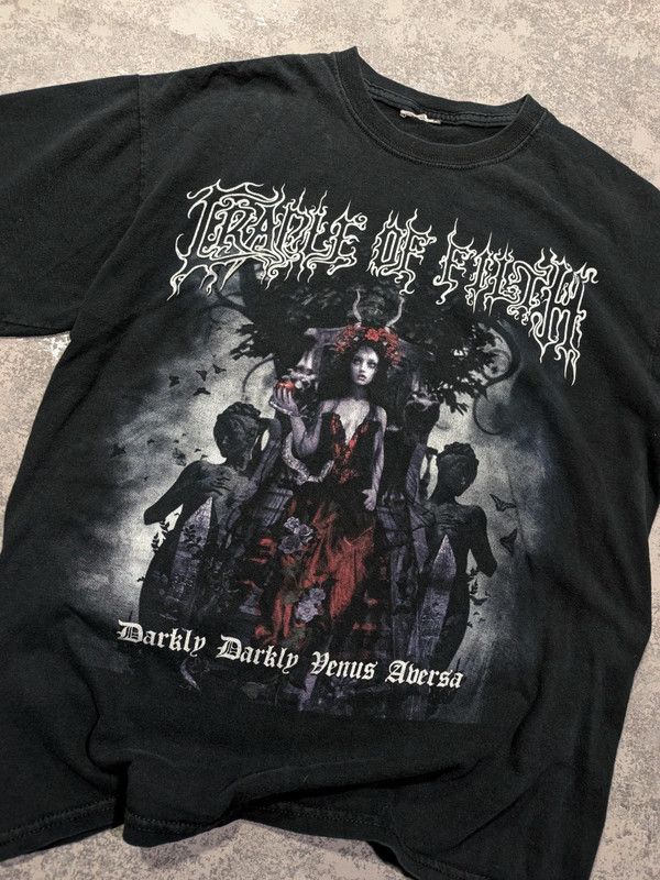 Band Tees × Vintage vintage 00s cradle of filth black metal band tshirt Size US S / EU 44-46 / 1 - 2 Thumbnail