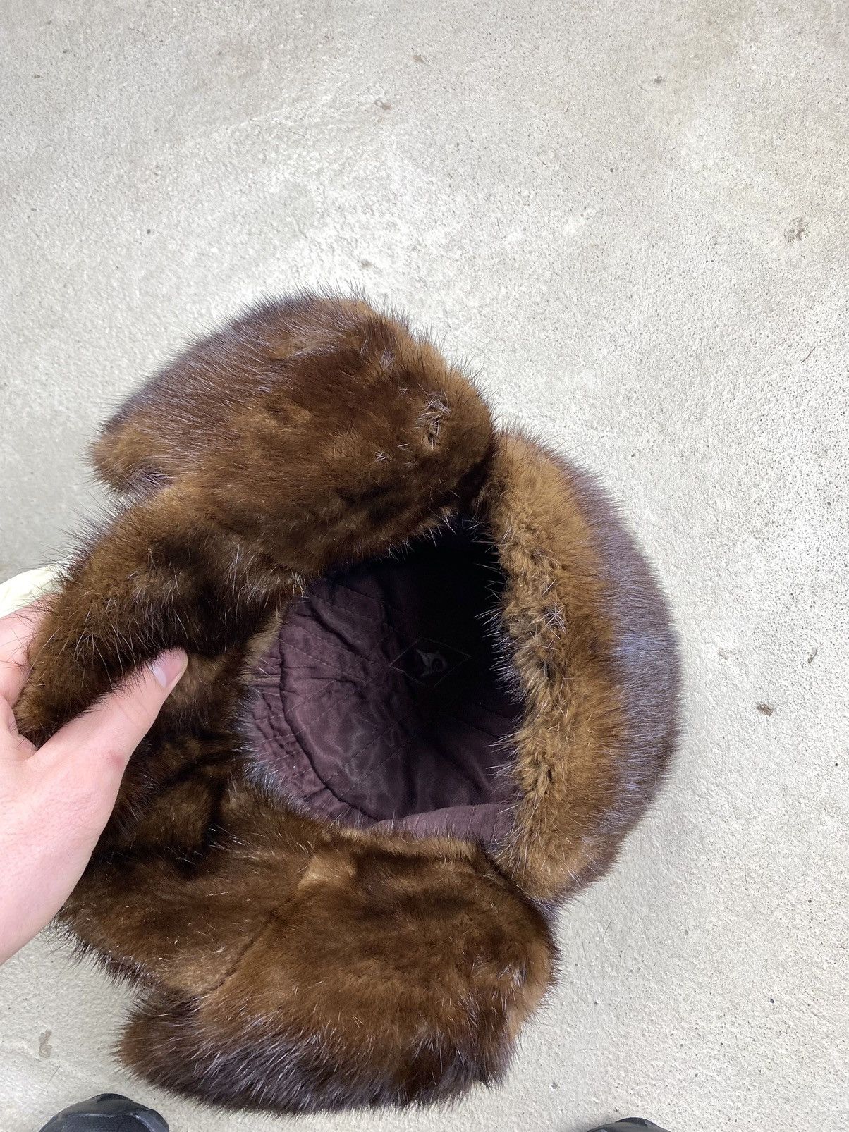 Vintage Vintage Soviet Era Black Fur Ushanka Trapper Hat Winter Cap Size ONE SIZE - 11 Thumbnail