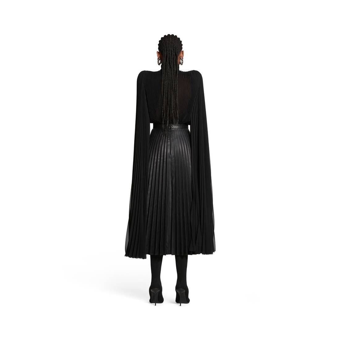 Balenciaga oc11z0825 Scarf Pleated Blouse in Black Size M / US 6-8 / IT 42-44 - 4 Thumbnail
