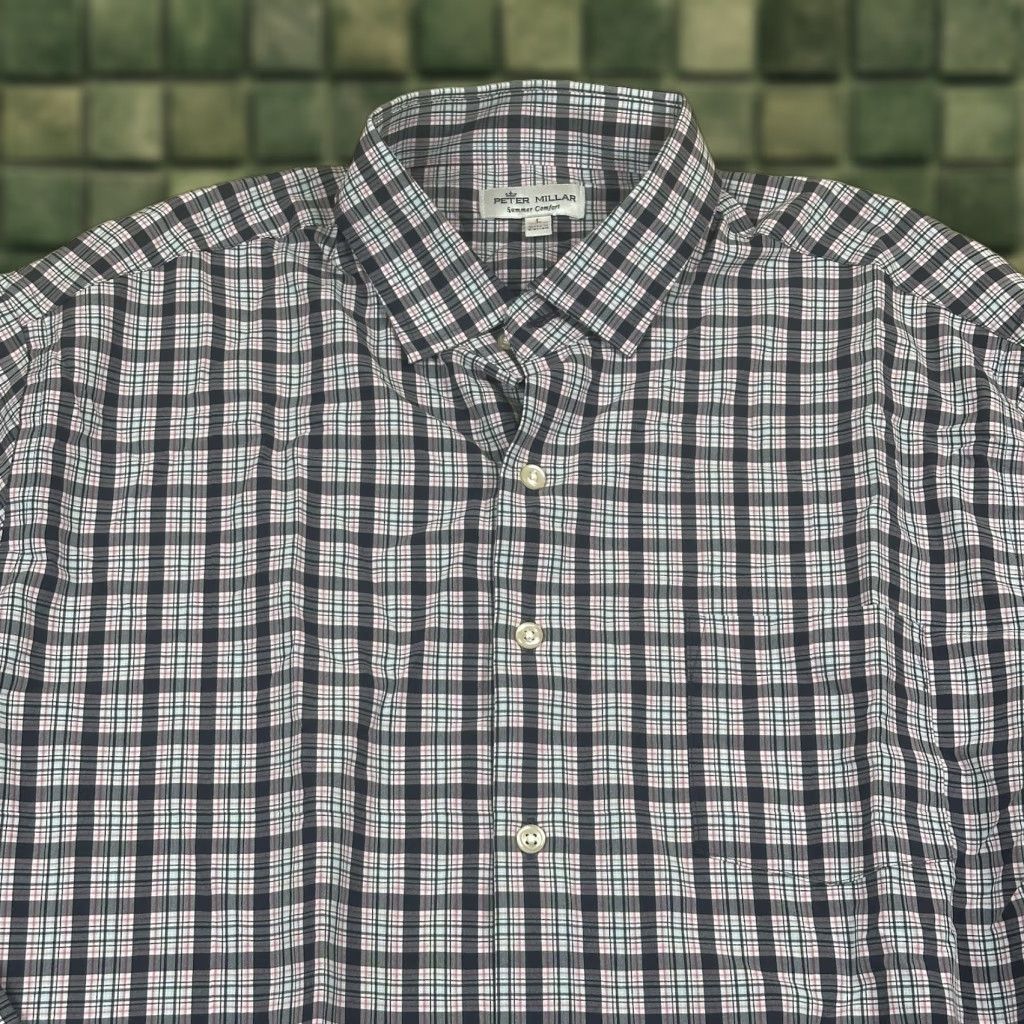 Peter Millar Peter Millar Shirt Mens Large Pink Plaid Multicolor Stretch Button Up Classic Colorful Preppy Size US L / EU 52-54 / 3 - 1 Thumbnail
