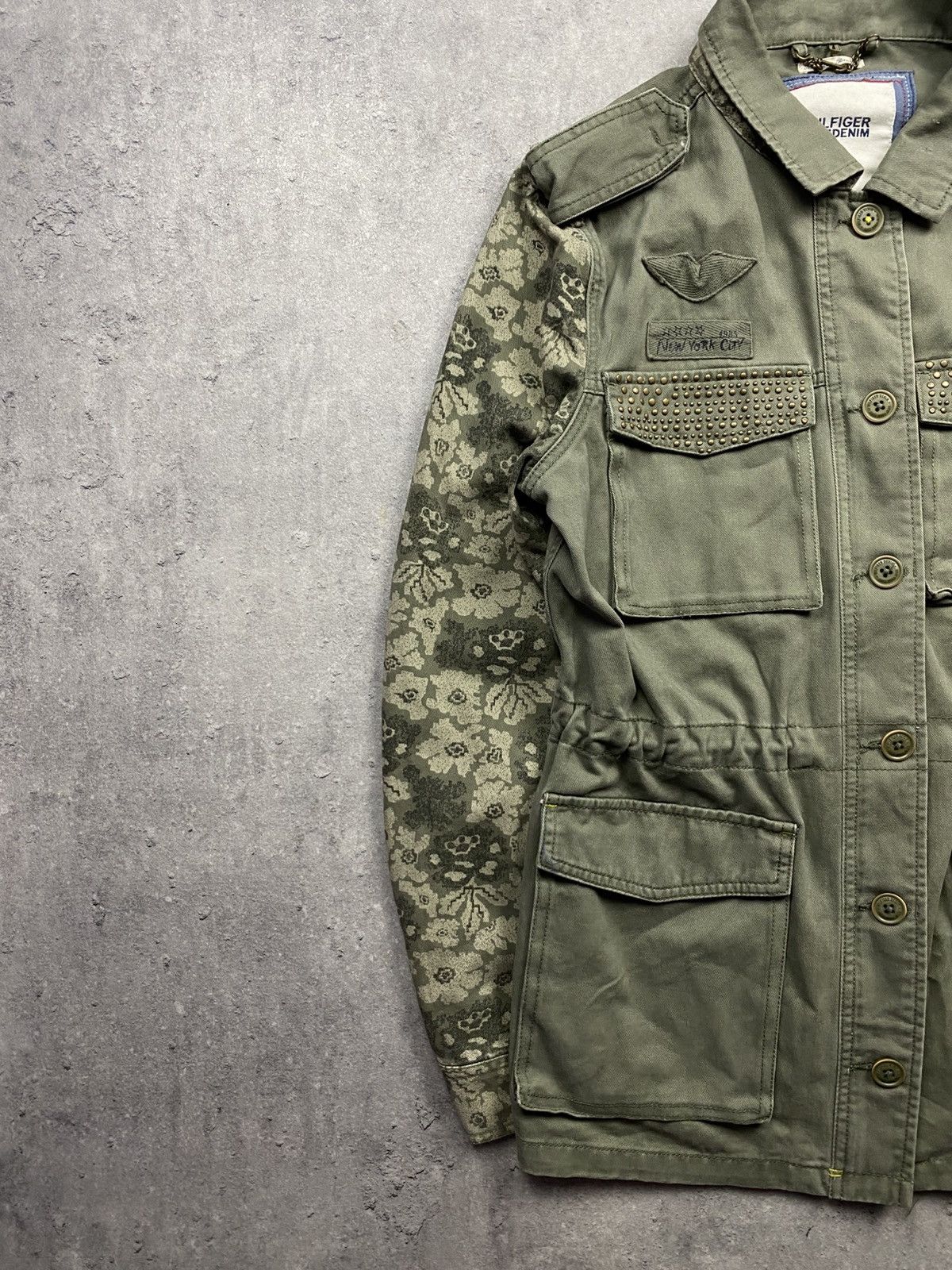 Japanese Brand × Tommy Hilfiger Jacket Tommy Hilfiger military casual 90’s MA-1 denim rare Size L / US 10 / IT 46 - 2 Thumbnail