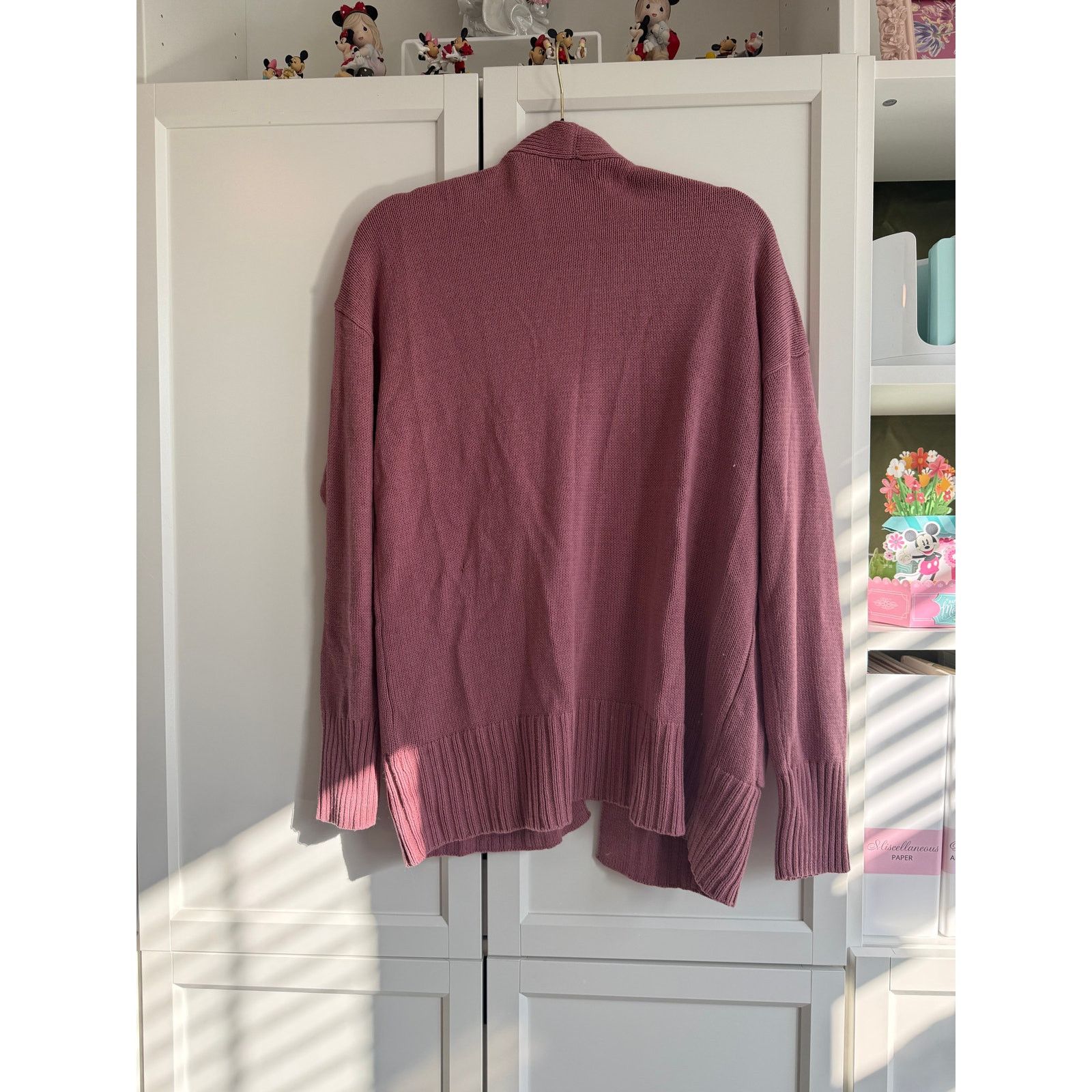 Sonoma Sonoma Dusty Mauve Open Front Knit Cardigan Women M - A008 Size M / US 6-8 / IT 42-44 - 4 Thumbnail