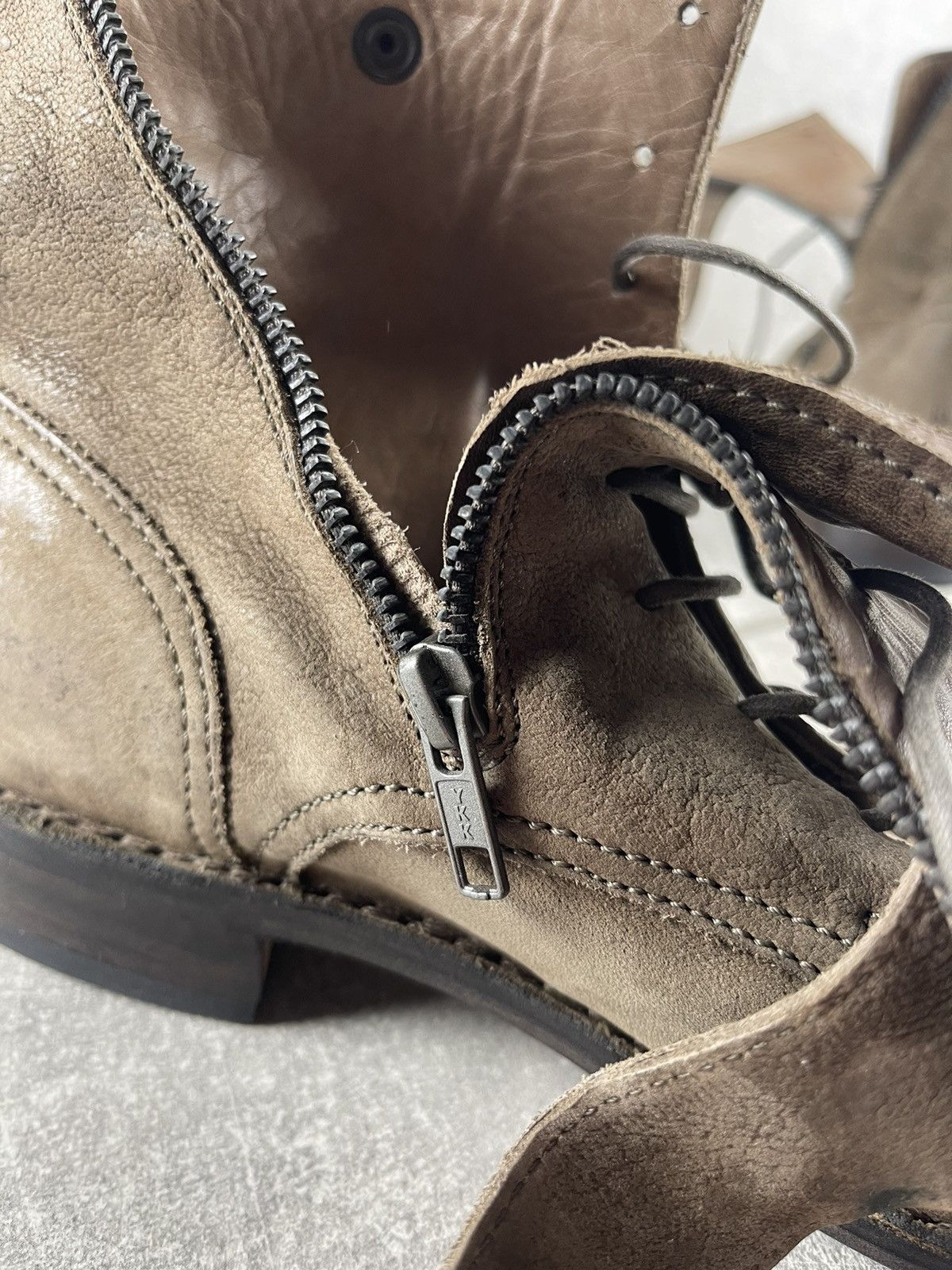 Pantanetti Pantanetti Artisan Suede Lace-Up Boots Made in Italy Taupe Size US 10 / EU 43 - 9 Thumbnail
