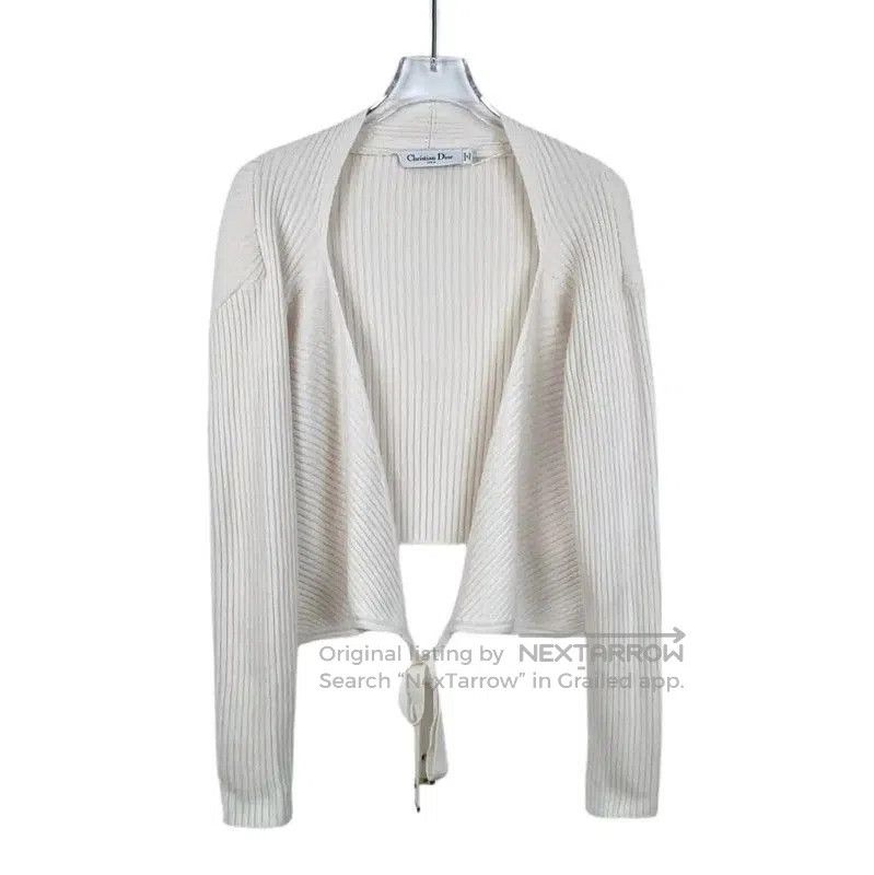 Dior Dior White Ribbed Wool Cardigan for Women . Size XS / US 0-2 / IT 36-38 - 1 Thumbnail