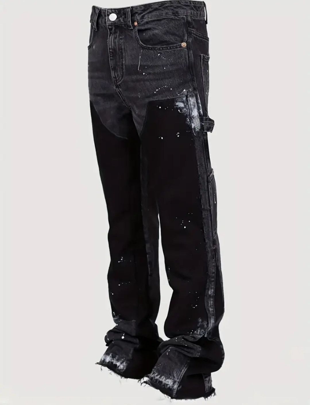 Ink Splash Denim Cargo Double Knee Flared Carpenter T004