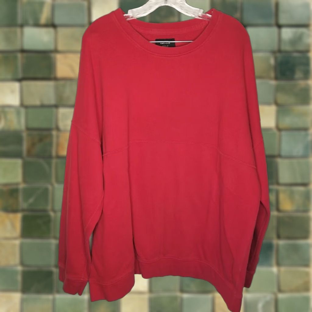 American Eagle Outfitters American Eagle Women's Red Long Sleeve Pullover Sweater 3XL Size XXL / US 16-18 / IT 52-54 - 1 Thumbnail