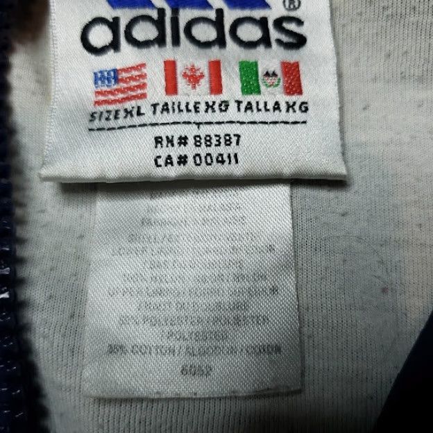 Adidas Adidas Mens Lightweight Full Zip Track Jacket Blue White XL Size US XL / EU 56 / 4 - 3 Thumbnail