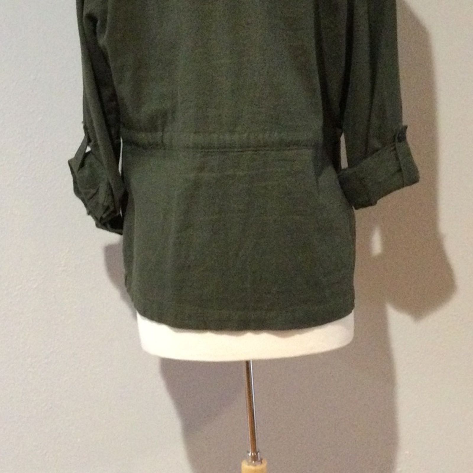 Sanctuary Sanctuary Army Green Rolltab Sleeve Lightweight Jacket Sz M Size M / US 6-8 / IT 42-44 - 11 Thumbnail