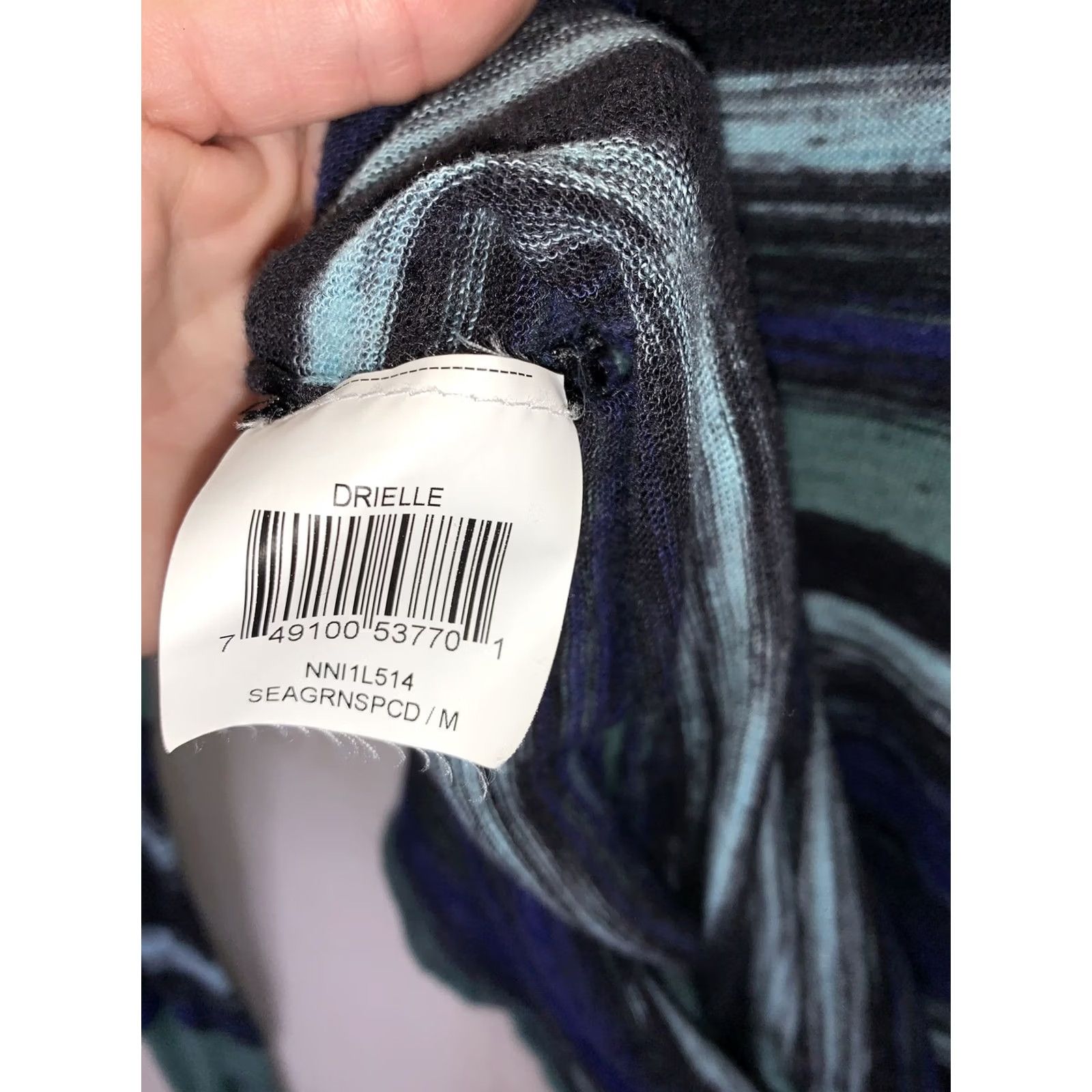 Bcbgmaxazria BCBGMAXAZRIA Drielle Striped Sheer Knit Long Sleeve Scoop Neck Top Womens Blouse, Multicolor, S, Knit, Pullover, Casual, Travel, Basic, Sheer, 11210 Size S / US 4 / IT 40 - 3 Thumbnail