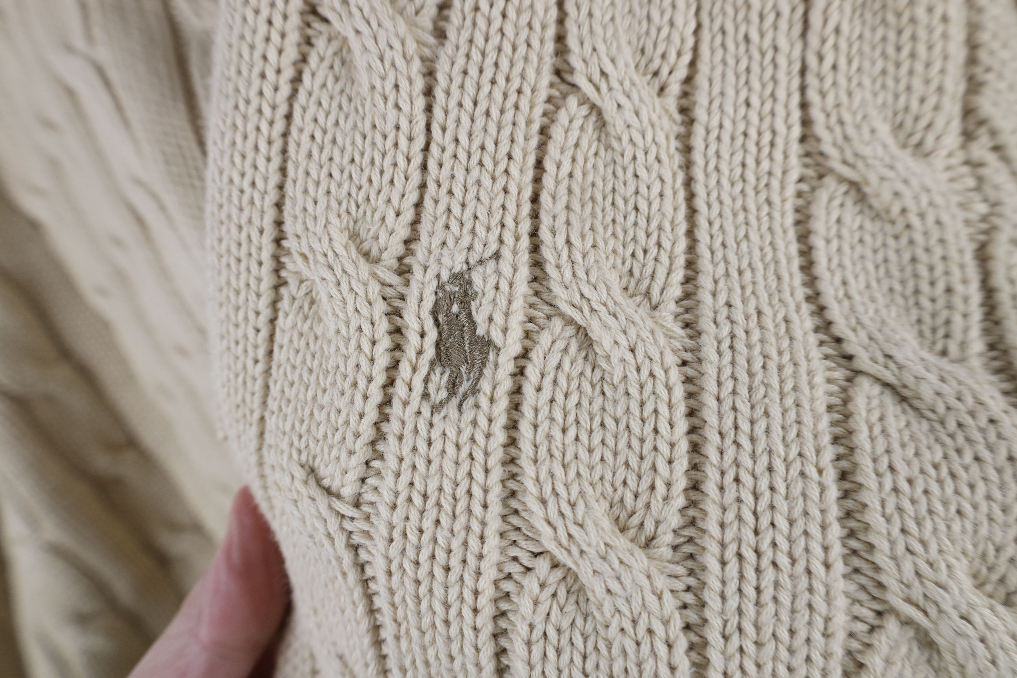 Ralph Lauren × Vintage Vintage 90s Ralph Lauren Chunky Cotton Cable Knit Sweater Size US XXL / EU 58 / 5 - 4 Thumbnail