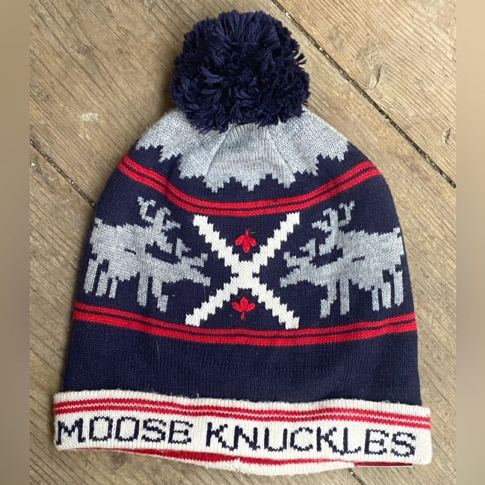 Moose Knuckles F15 Moose Knuckles Unisex Beanie Navy Blue Funny Graphic Wo Size ONE SIZE - 1 Thumbnail