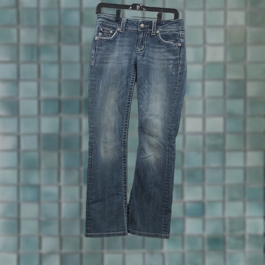 Miss Me Miss Me Jeans Womens Bootcut Denim 28 Medium Wash Pockets 5-Pocket Regular Rise 7.5in Inseam 28in Blue Size 28" / US 6 / IT 42 - 1 Thumbnail
