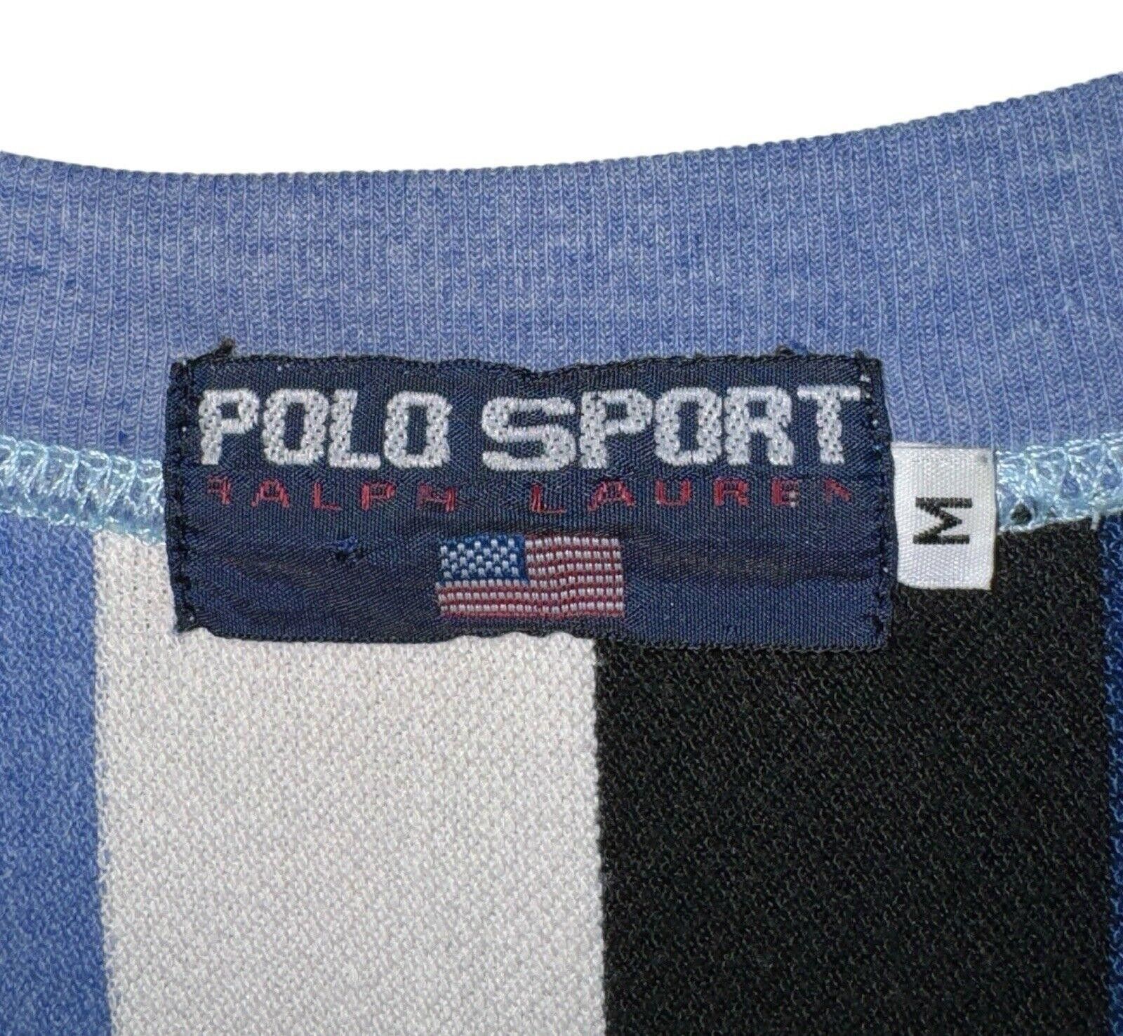 Polo Ralph Lauren Vintage Polo Sport Ralph Lauren Blue Stripe USA Flag Shirt M Size US M / EU 48-50 / 2 - 5 Thumbnail