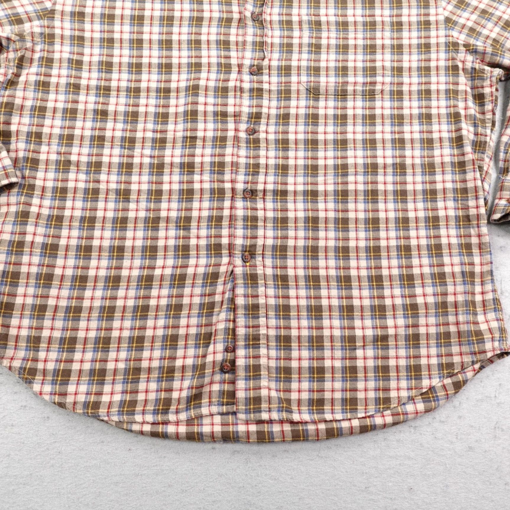 Pendleton VINTAGE Pendleton Shirt XL Brown Plaid Canterbury Cloth 80% Pima Cotton 20% Merino Wool Button-Up Men's Large Classic Plaid Outdoor Mens Size US XL / EU 56 / 4 - 4 Thumbnail
