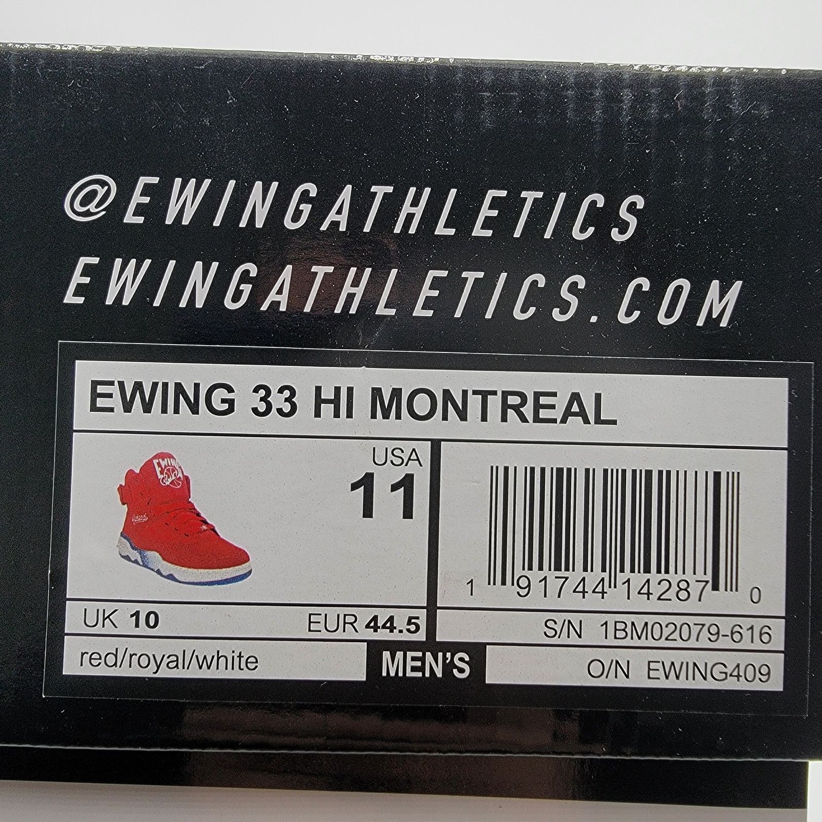 Ewing Athletics Ewing Athletics 33 Hi Montreal (Red) Sz 11 Mens 1BM02079-616 Size US 11 / EU 44 - 14 Thumbnail