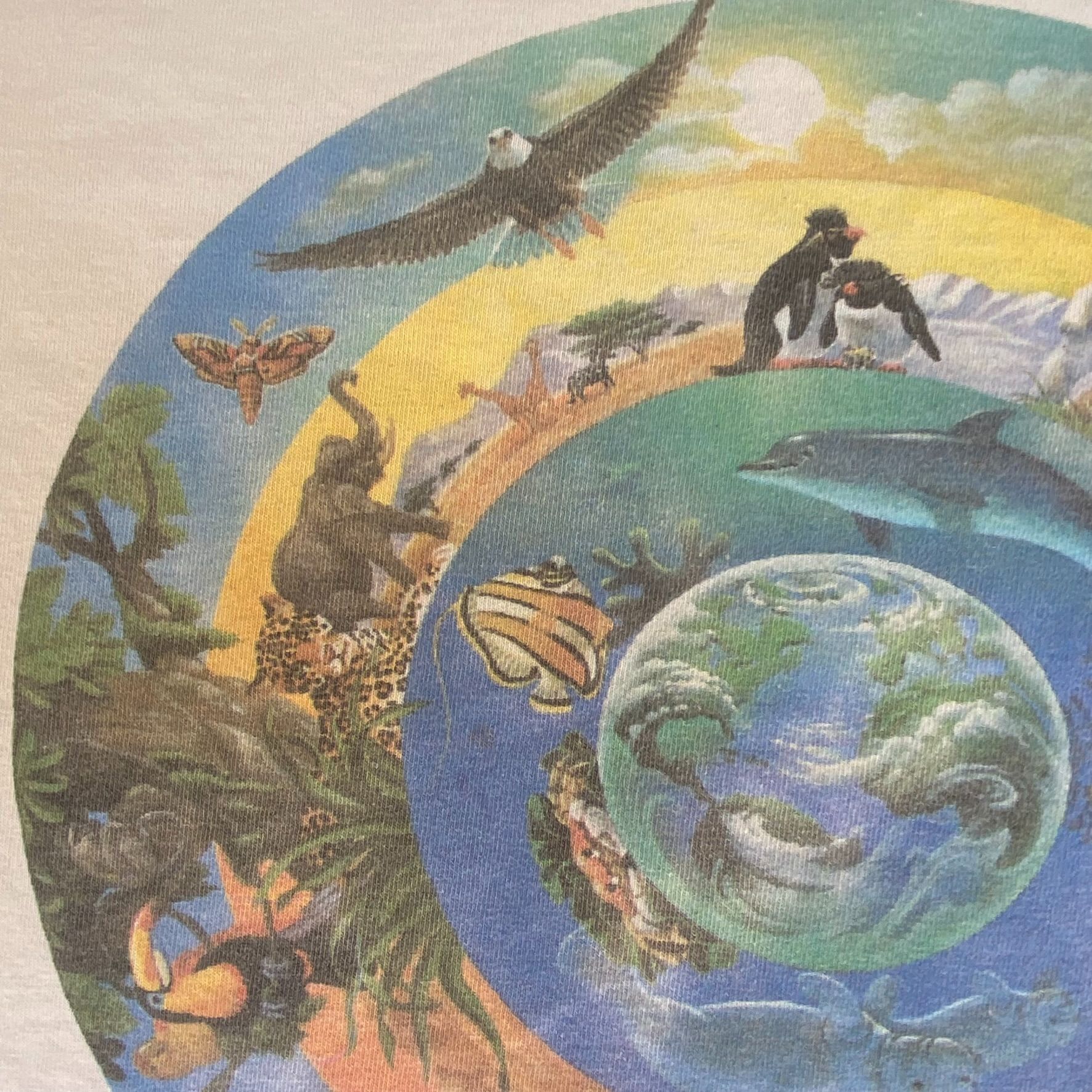 Vintage Vintage 90s Nature Animals Shirt Earth Circle of Life Tee Size US XL / EU 56 / 4 - 4 Thumbnail