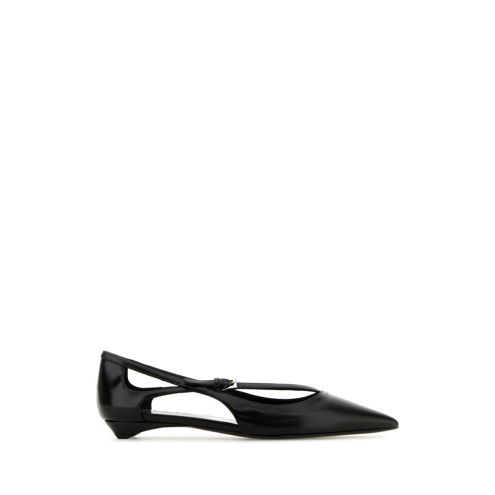 Prada PRADA Triangle Black Leather Ballerina Flats New And Authent Size US 9 / IT 39 - 1 Thumbnail