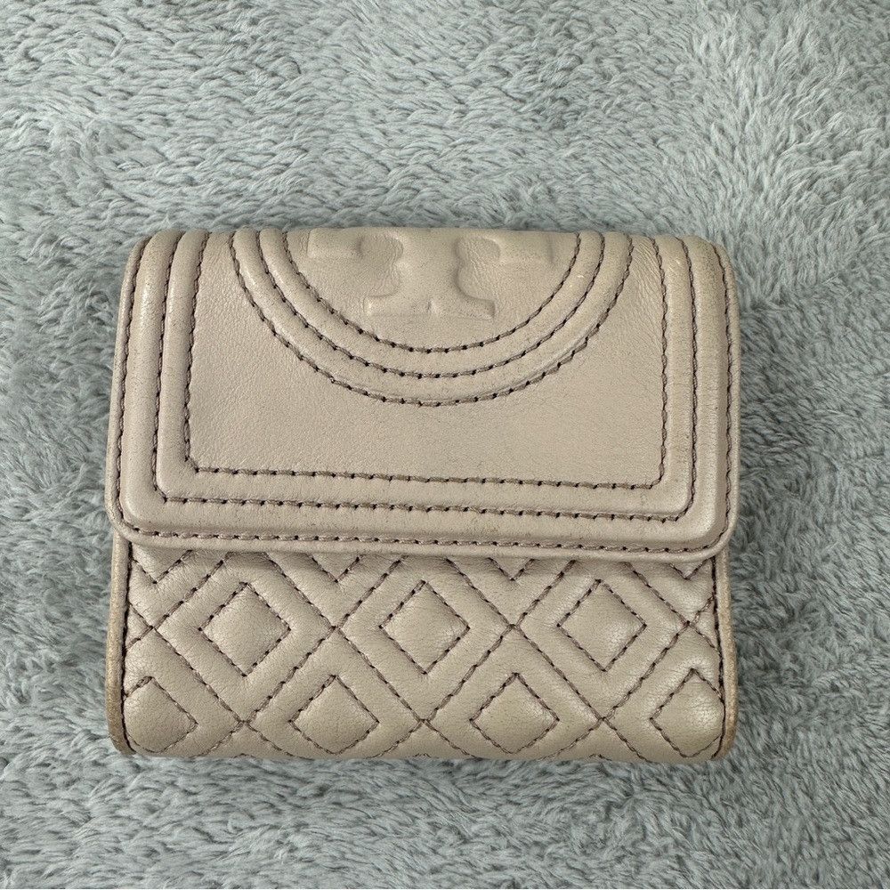 Tory Burch Tory Burch Mini Flap Wallet Leather Bedrock Cream Size ONE SIZE - 1 Thumbnail
